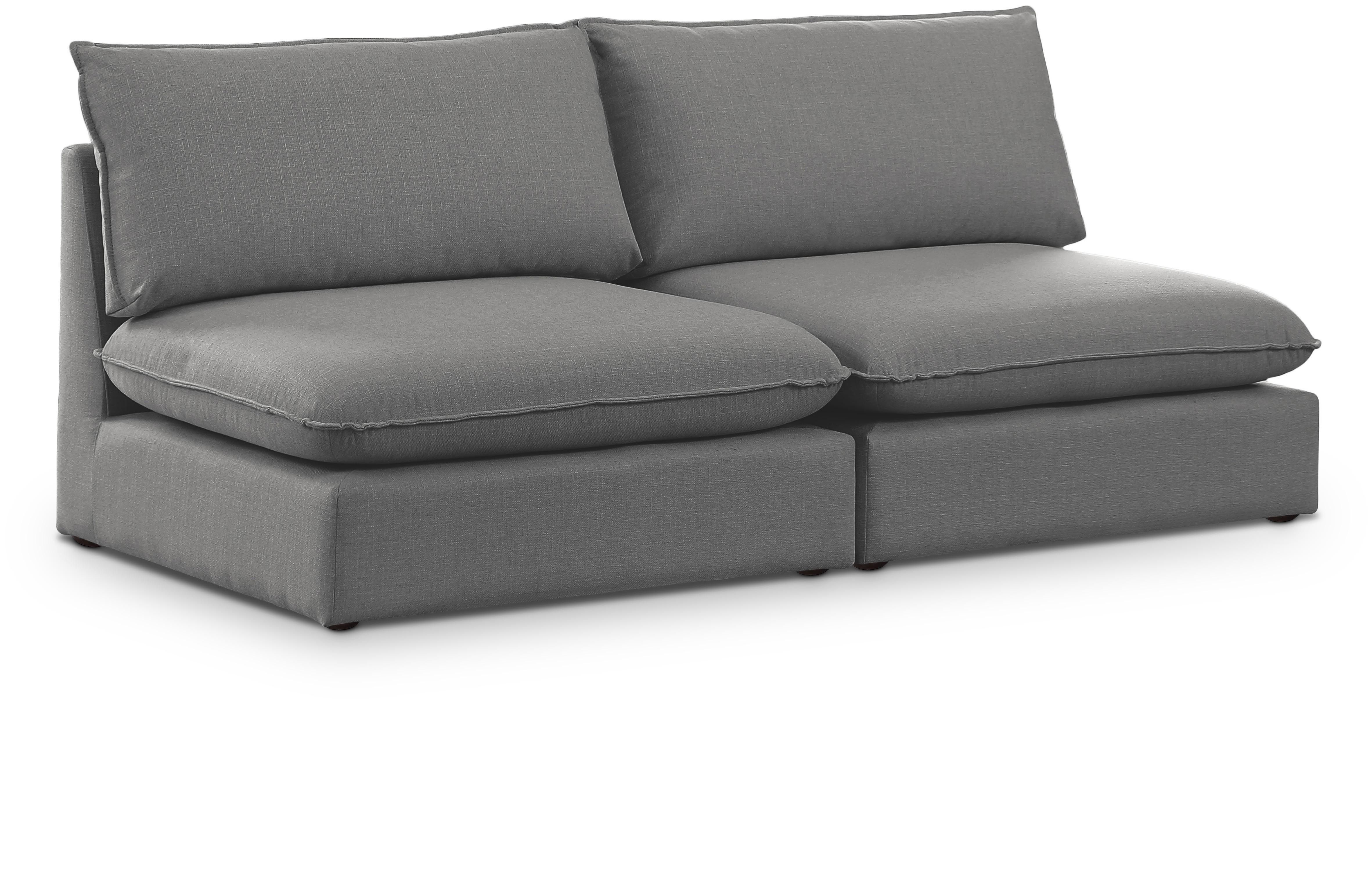 Mackenzie - 2 Seat Modular Armless Sofa - Gray