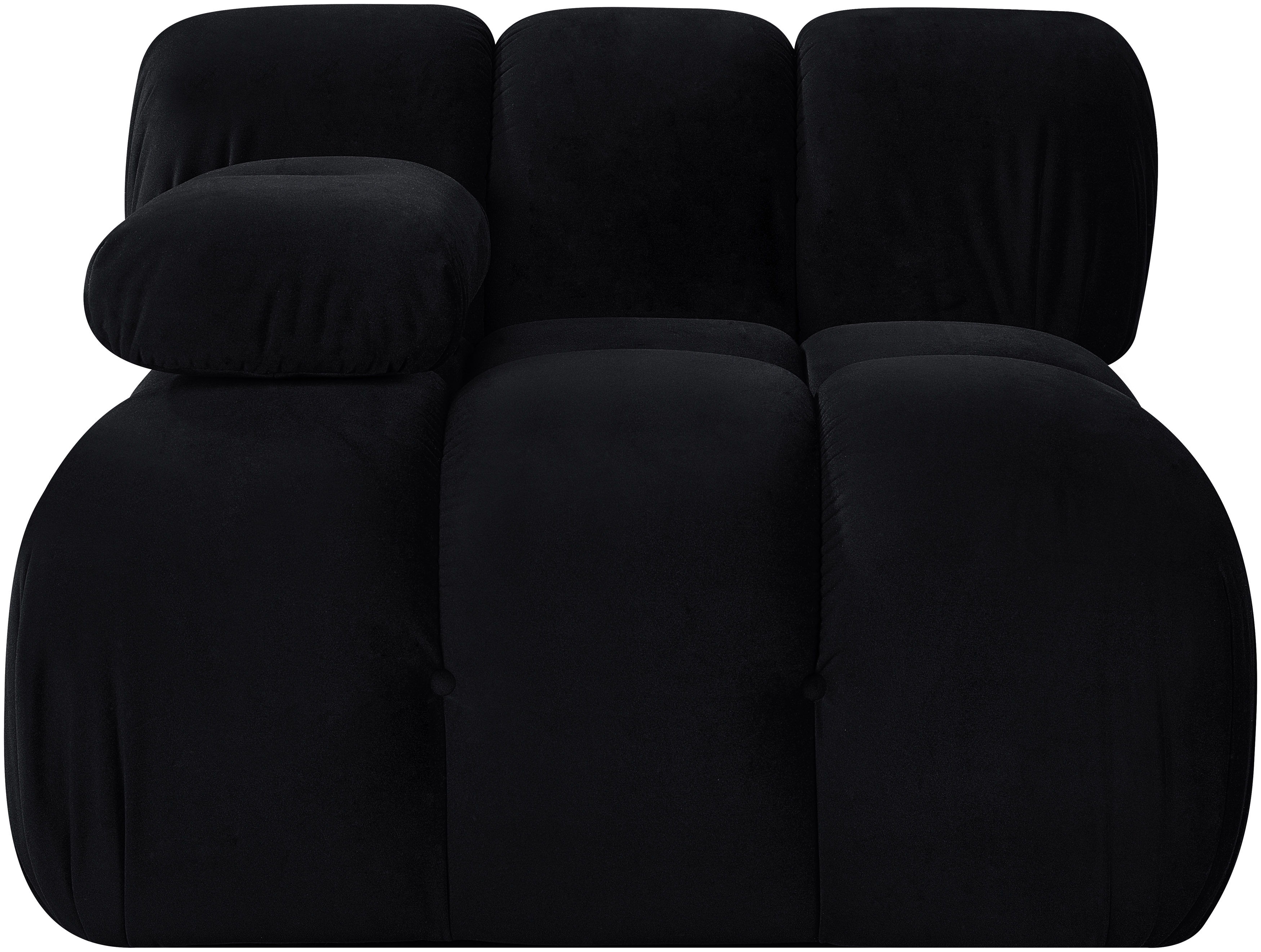 Orin - Velvet Performance Fabric Upholstered Modular Chair - Black