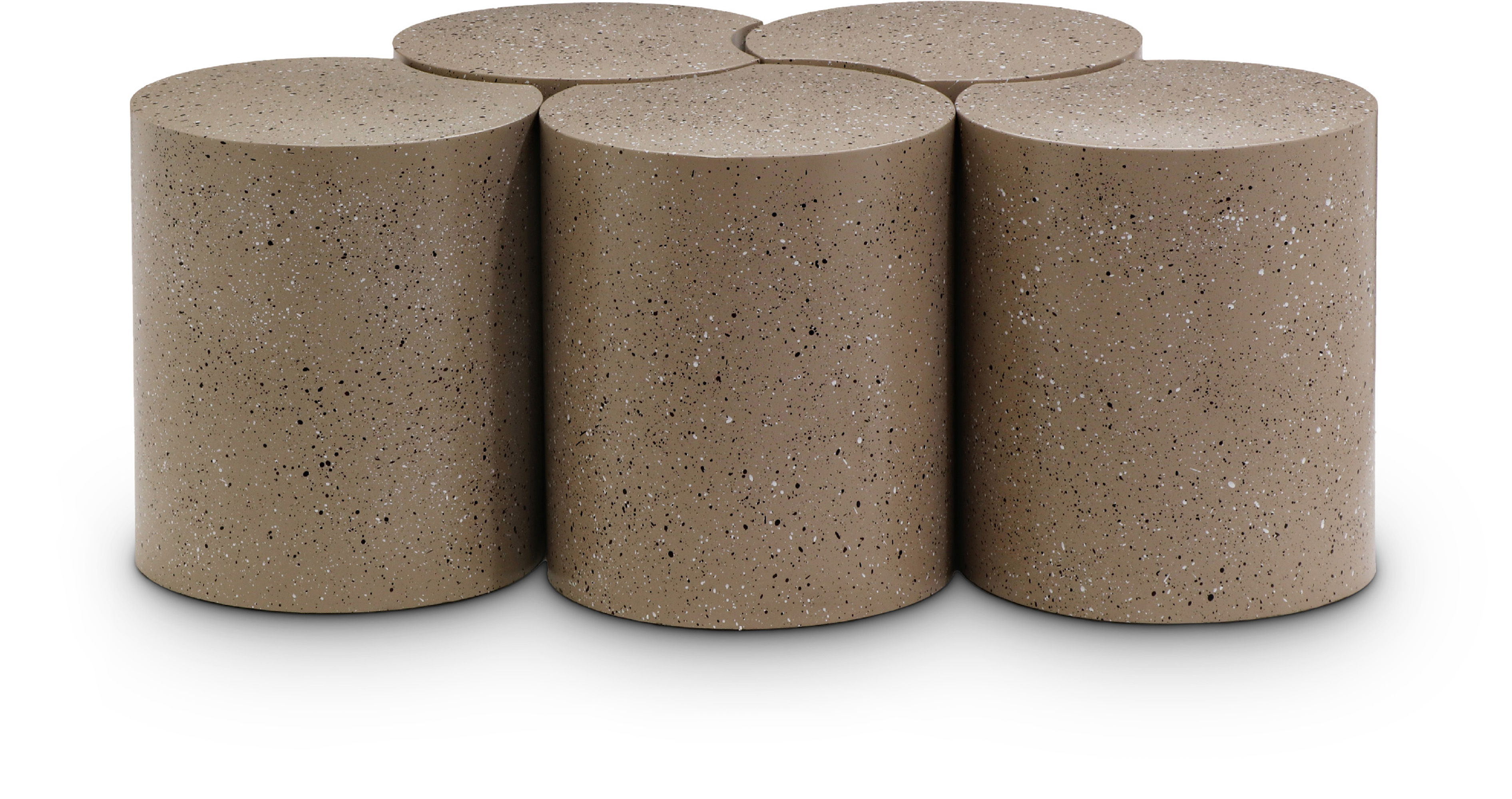 Dimple - 16" 5 Piece Modular Coffee Table - Taupe Terazzo