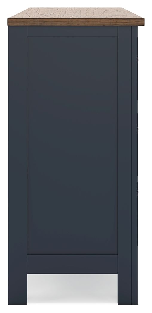 Ashley Furniture Landocken - Dresser - Brown / Blue - Image 8