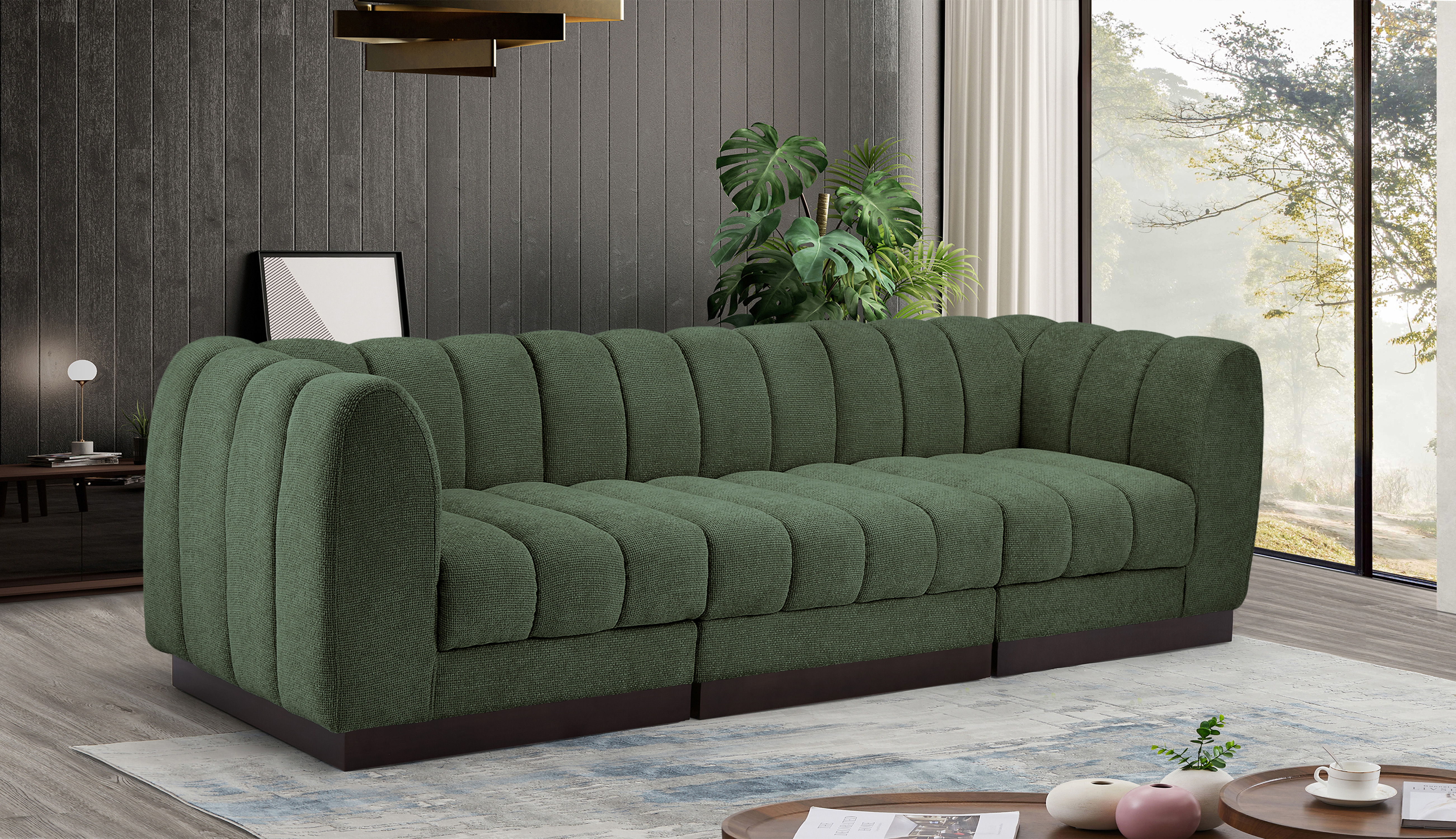 Quinn - 3 Piece Modular Sofa - Green