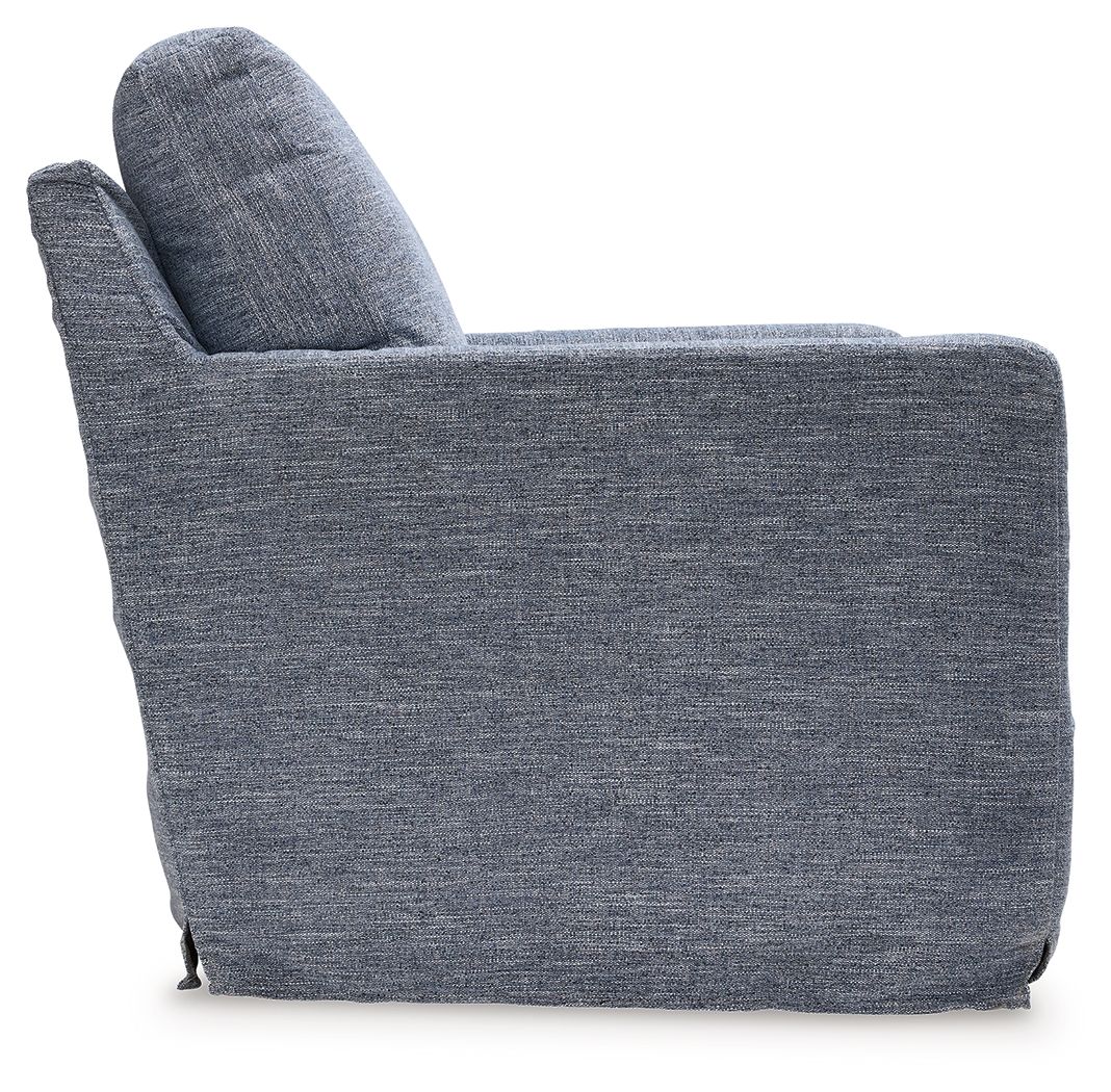 Ashley Furniture Nenana Next-Gen Nuvella - Swivel Glider Accent Chair - Denim - Image 4