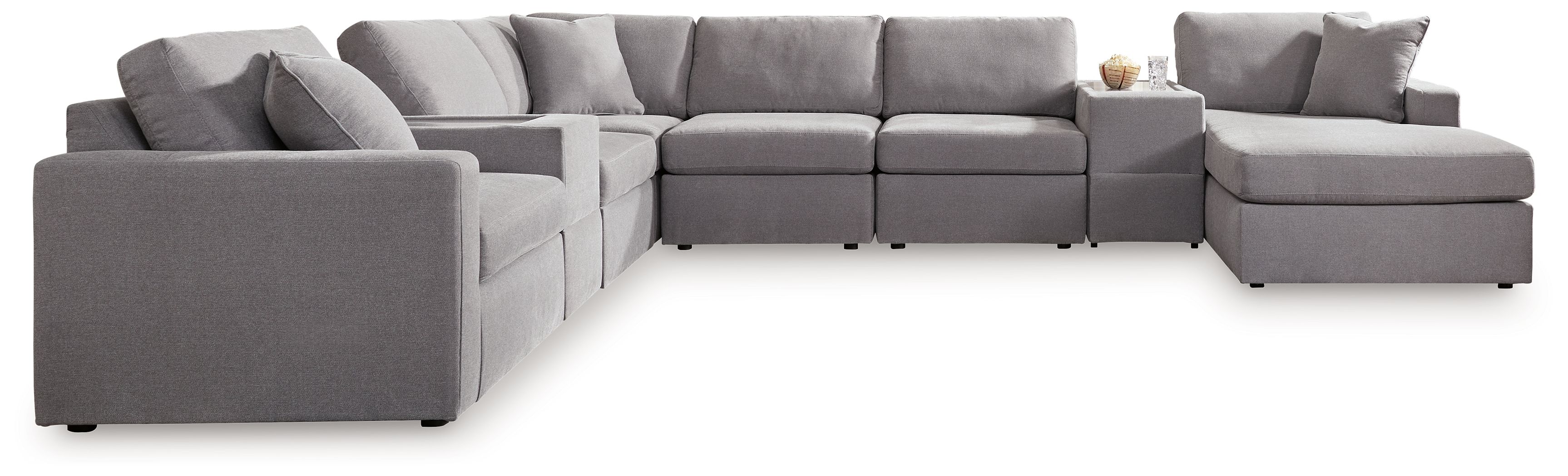 8 Pc · Sectional With Raf Corner Chaise And 2 Storage Consoles