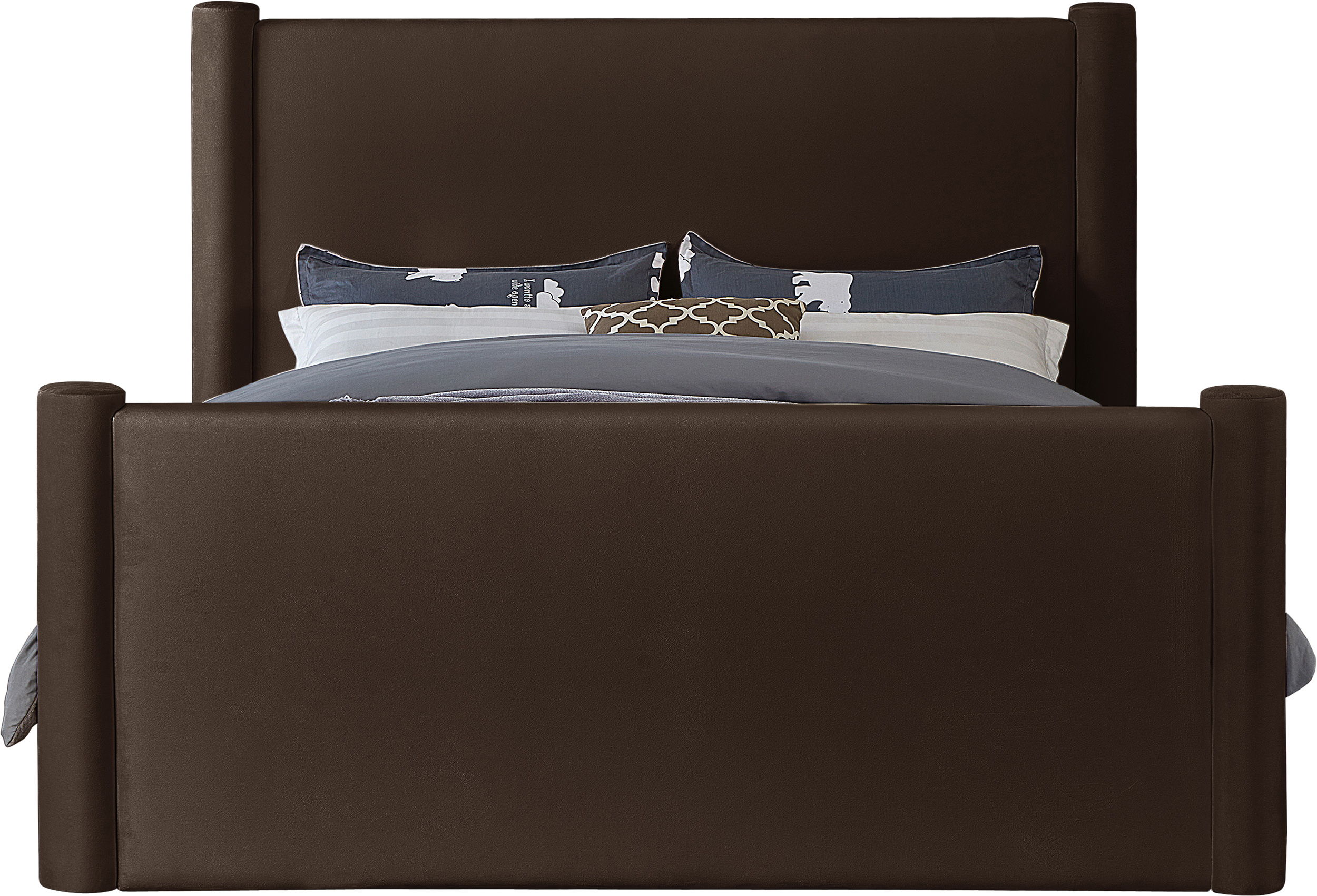 Elias - Velvet Full Bed - Brown