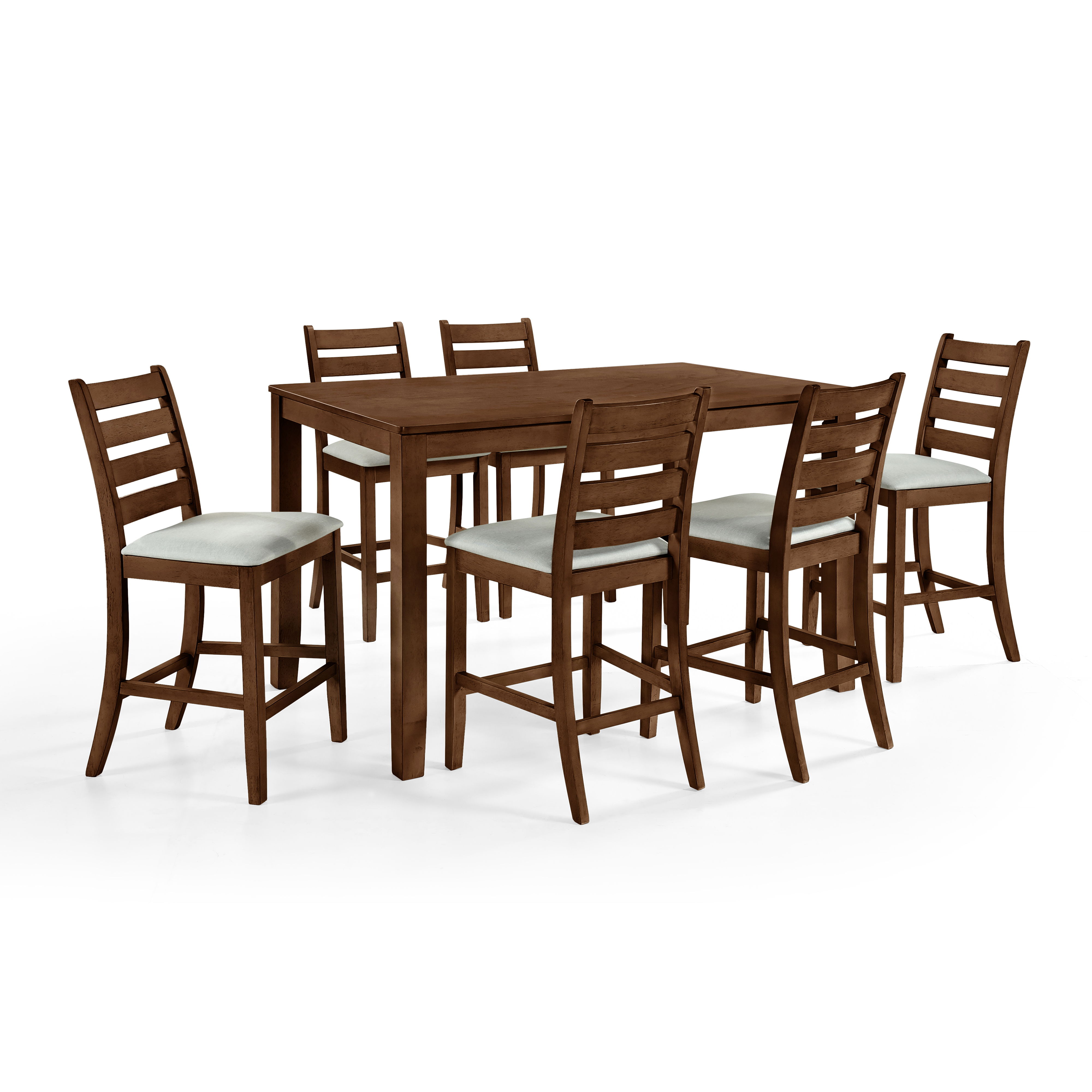 Pascal - Counter Dining Table & 6 Chairs - Walnut