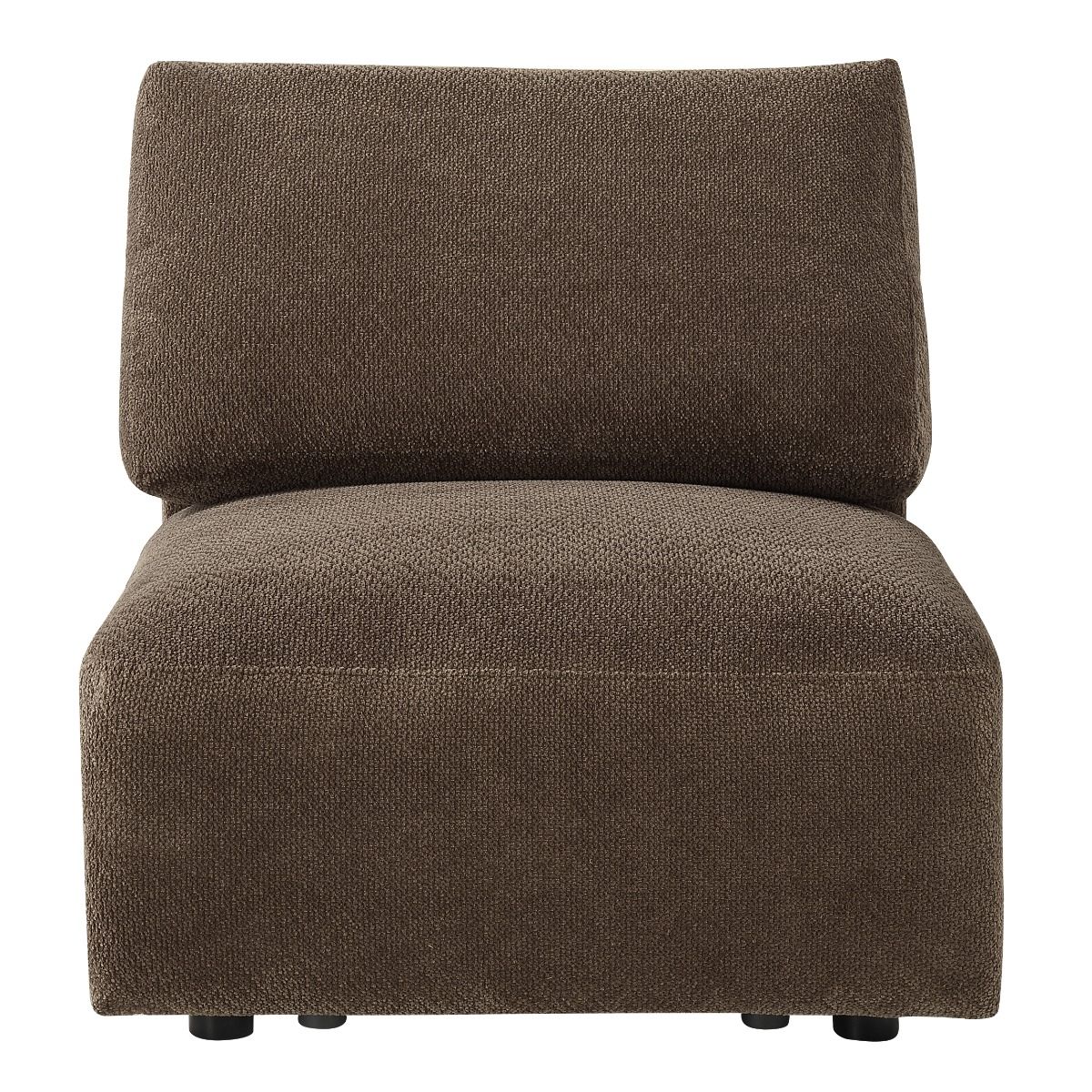Theodore - Modular Armless Chair - Brown Chenille, dark brown, view 2