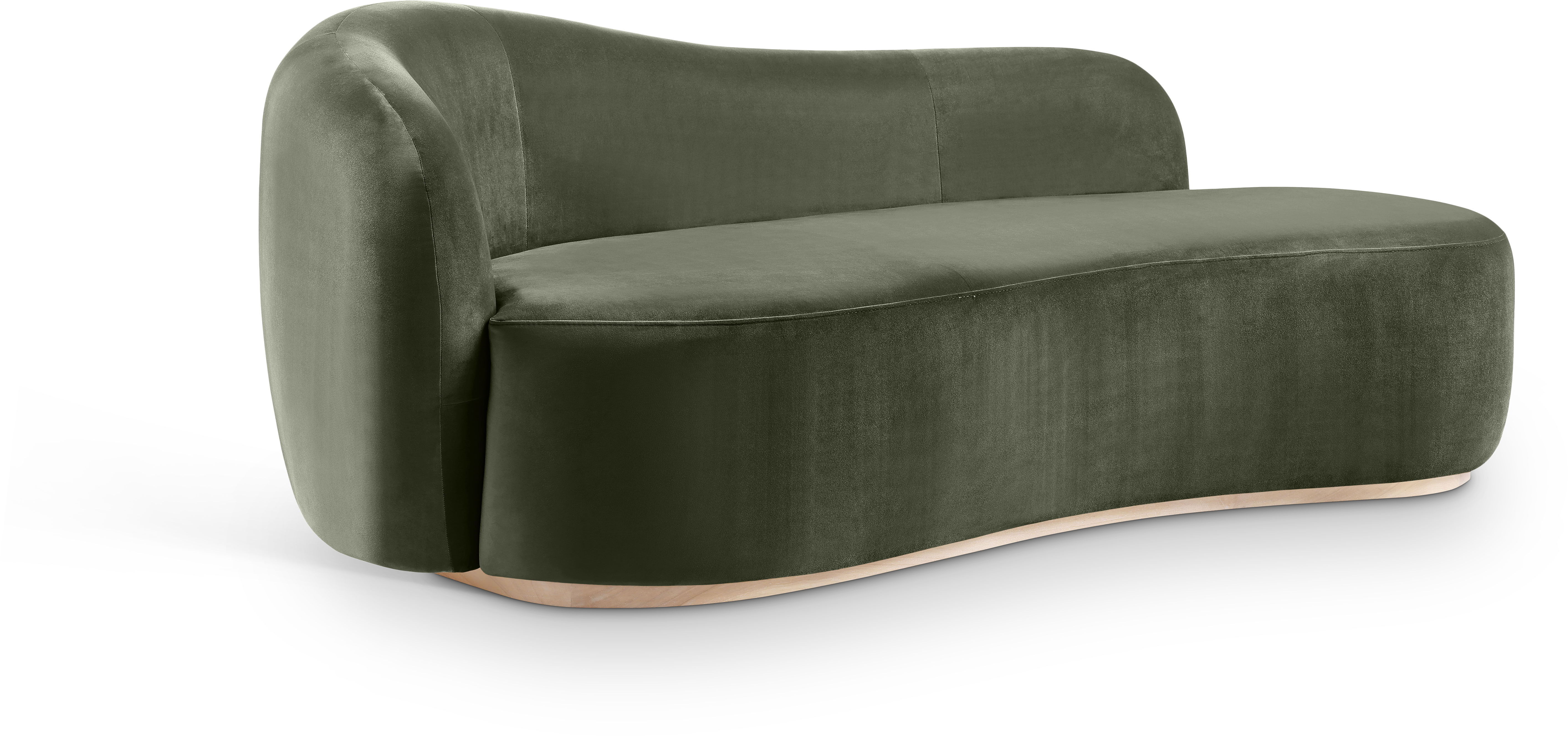 Gustavo - Velvet Upholstered Chaise - Green