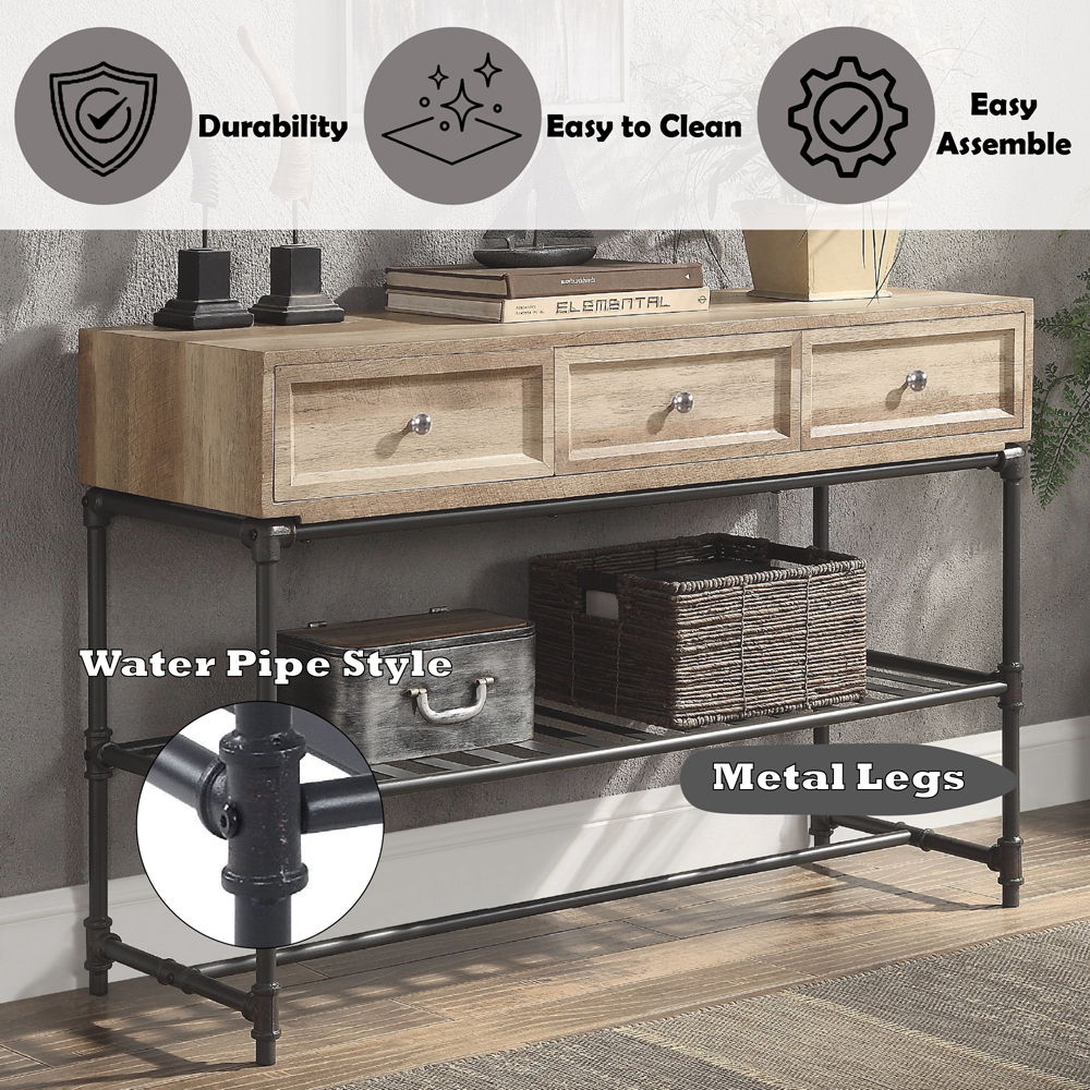 Brantley II - Sofa Table - Oak & Sandy Black, light brown, view 7