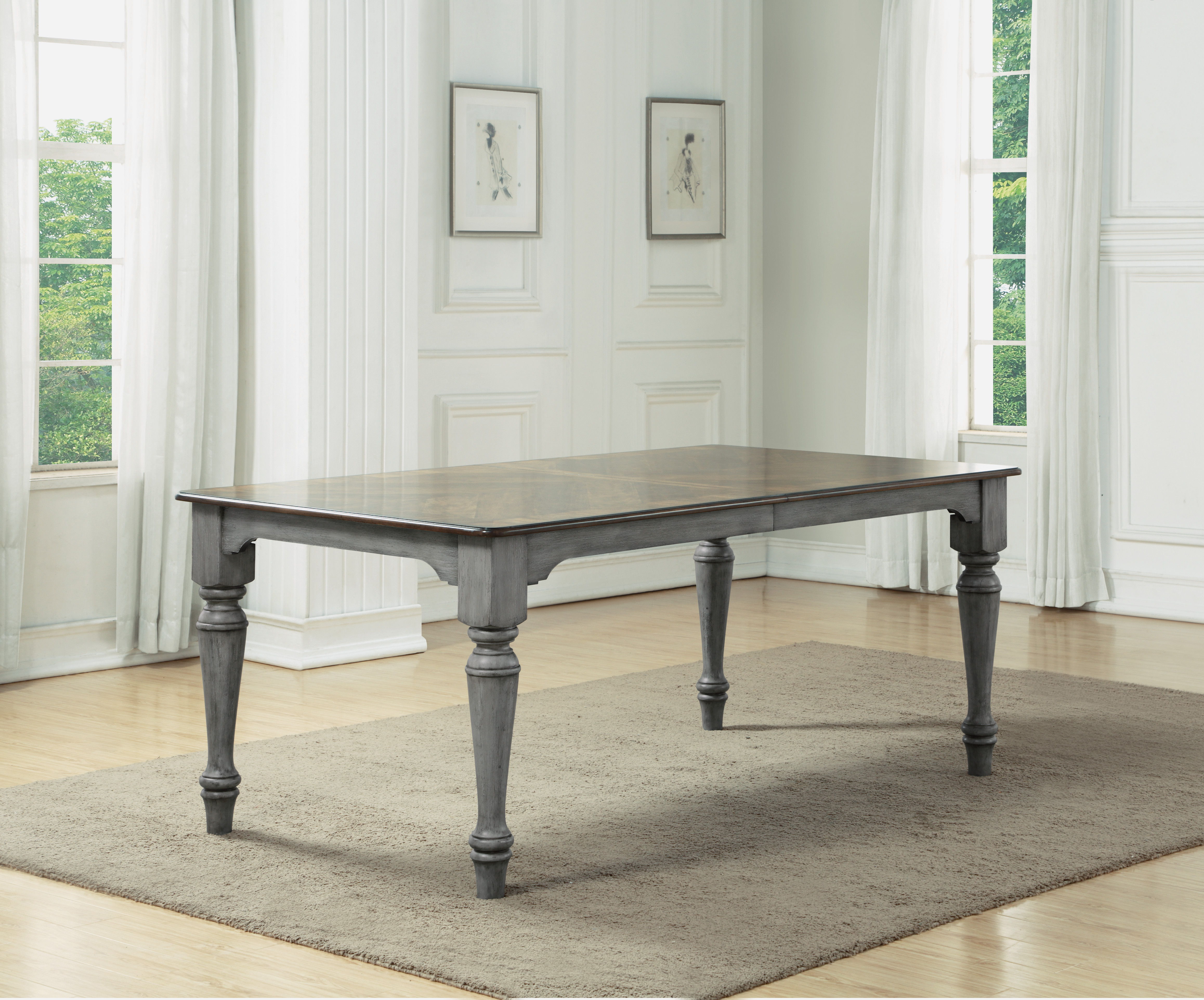 Plymouth - Rectangular Dining Table - Gray, gray, view 5