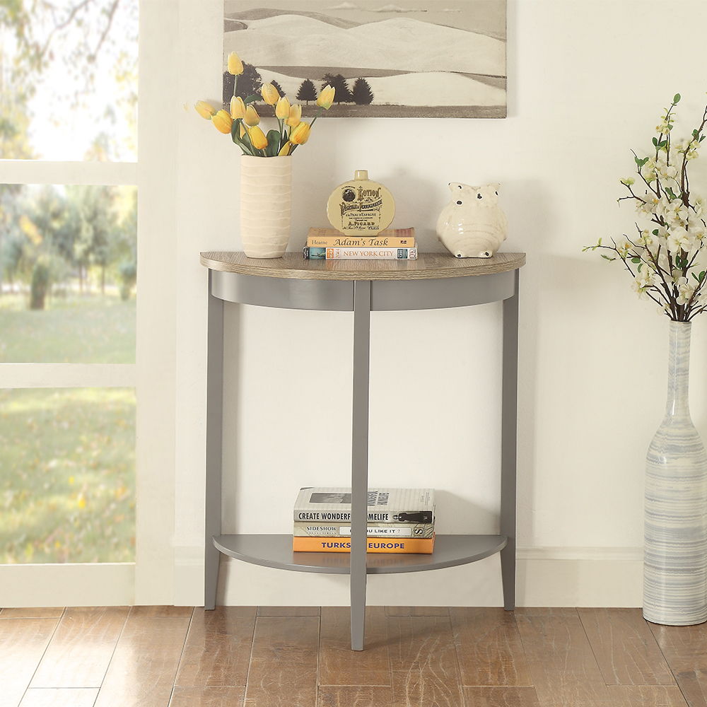 Justino - Console Table - Natural Oak & Gray, light brown