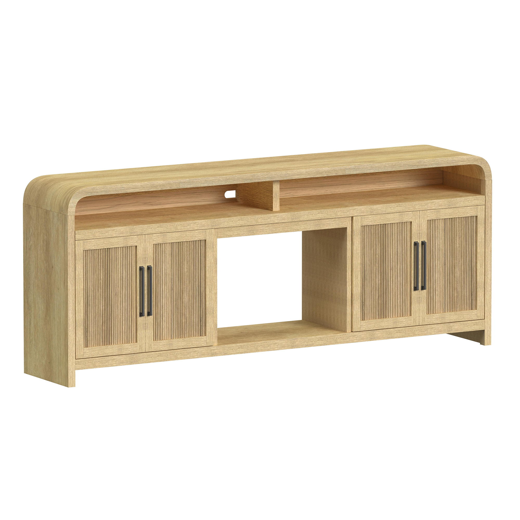 Ridgemont - 82" TV Console Without Fireplace Insert - Natural