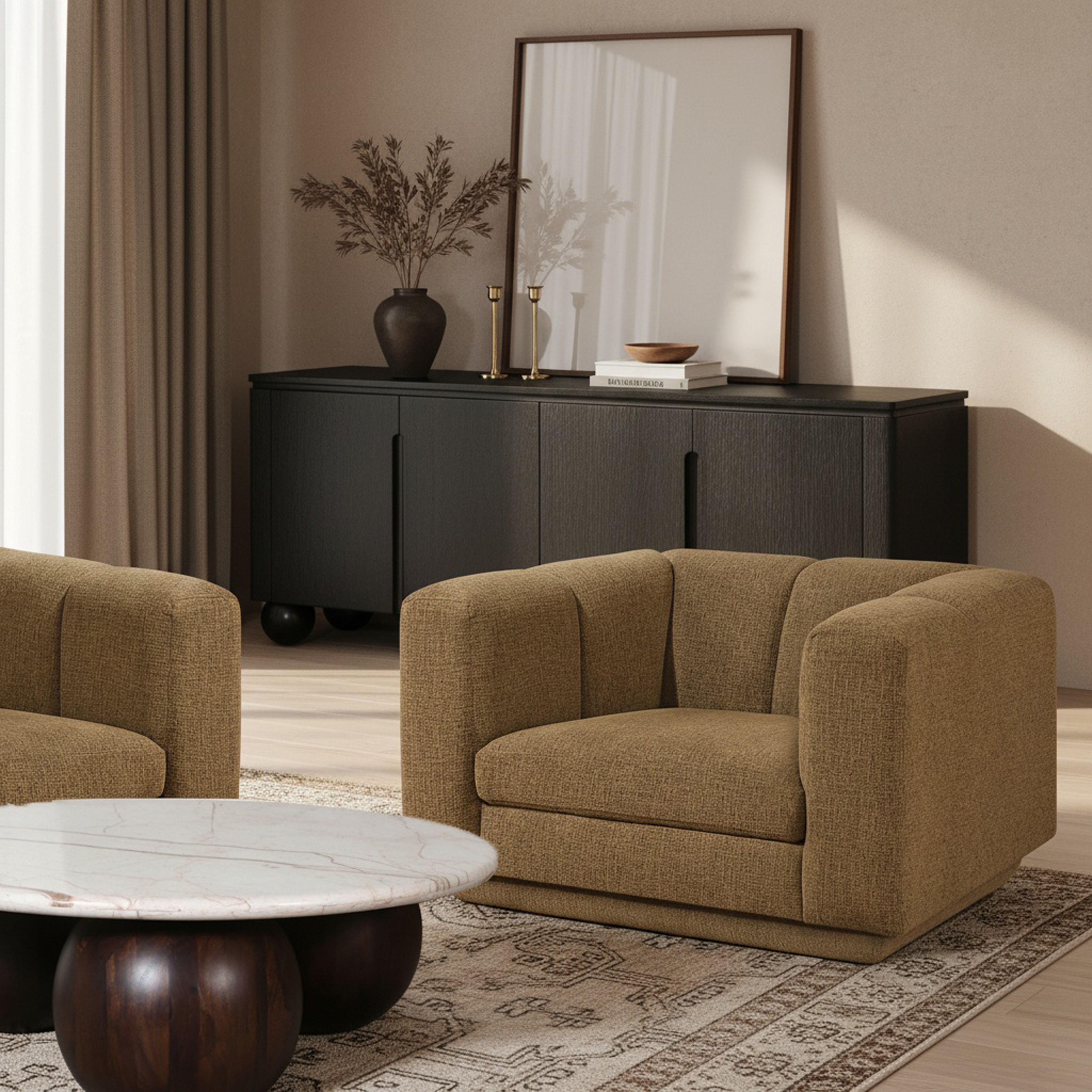 Modari - Fabric Upholstered Chair - Brown