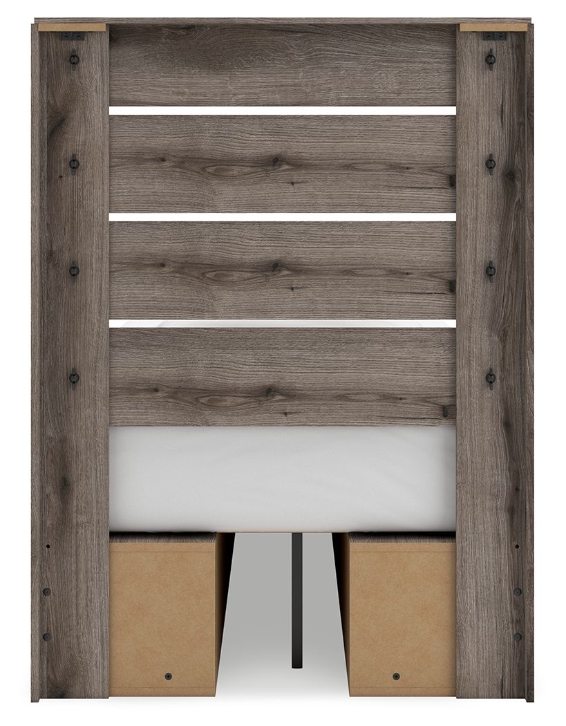 Ashley Furniture Graystorm - Twin Panel Bed With Storage - Brown Gray - Image 8
