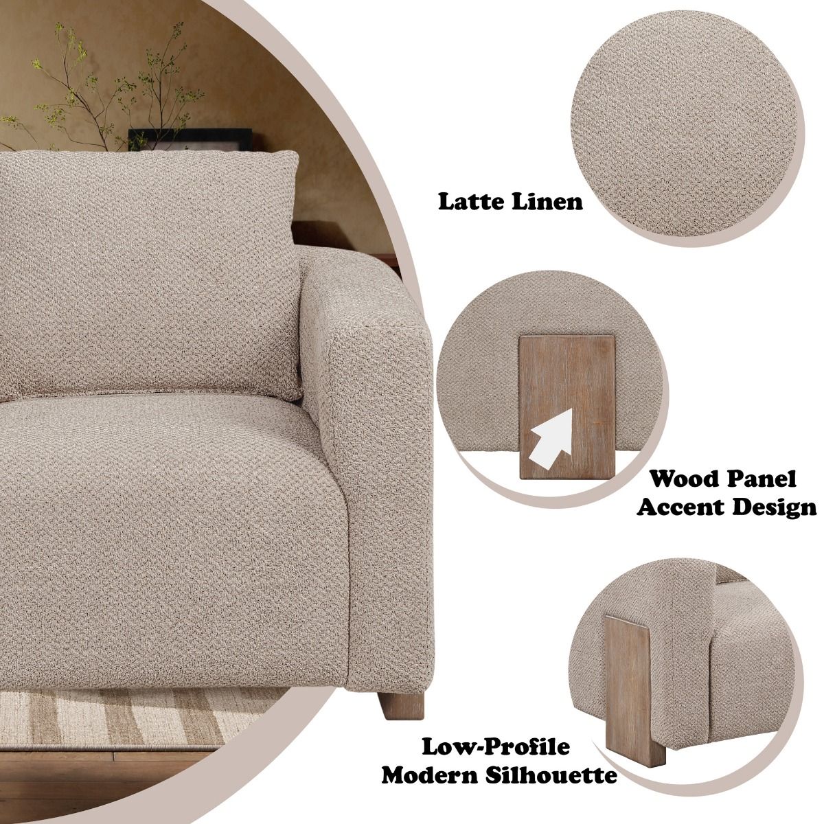 Tryne - Accent Chair - Latte, beige, view 7