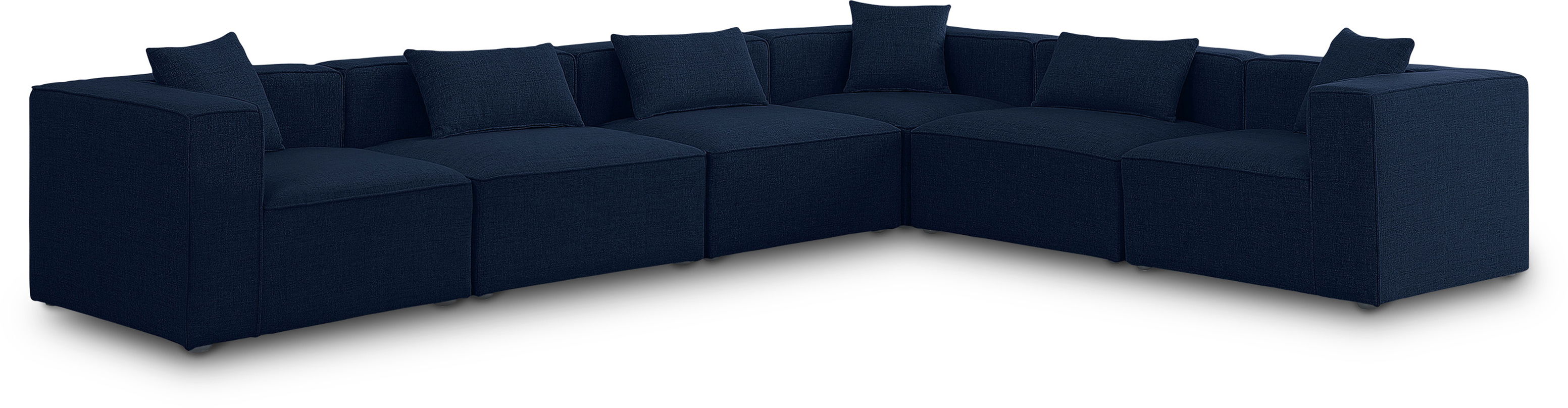 Cube - Linen 6 Piece Modular Corner Sectional - Navy