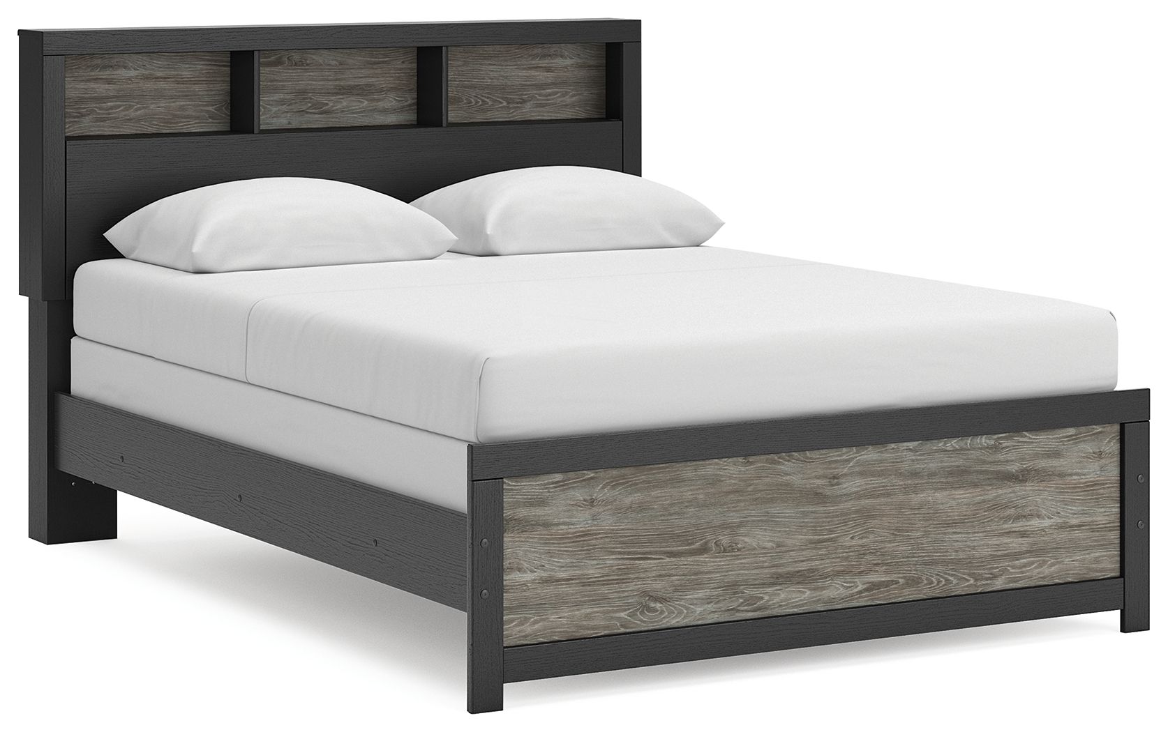 Broachmyn - Queen Bookcase Bed - Black / Gray
