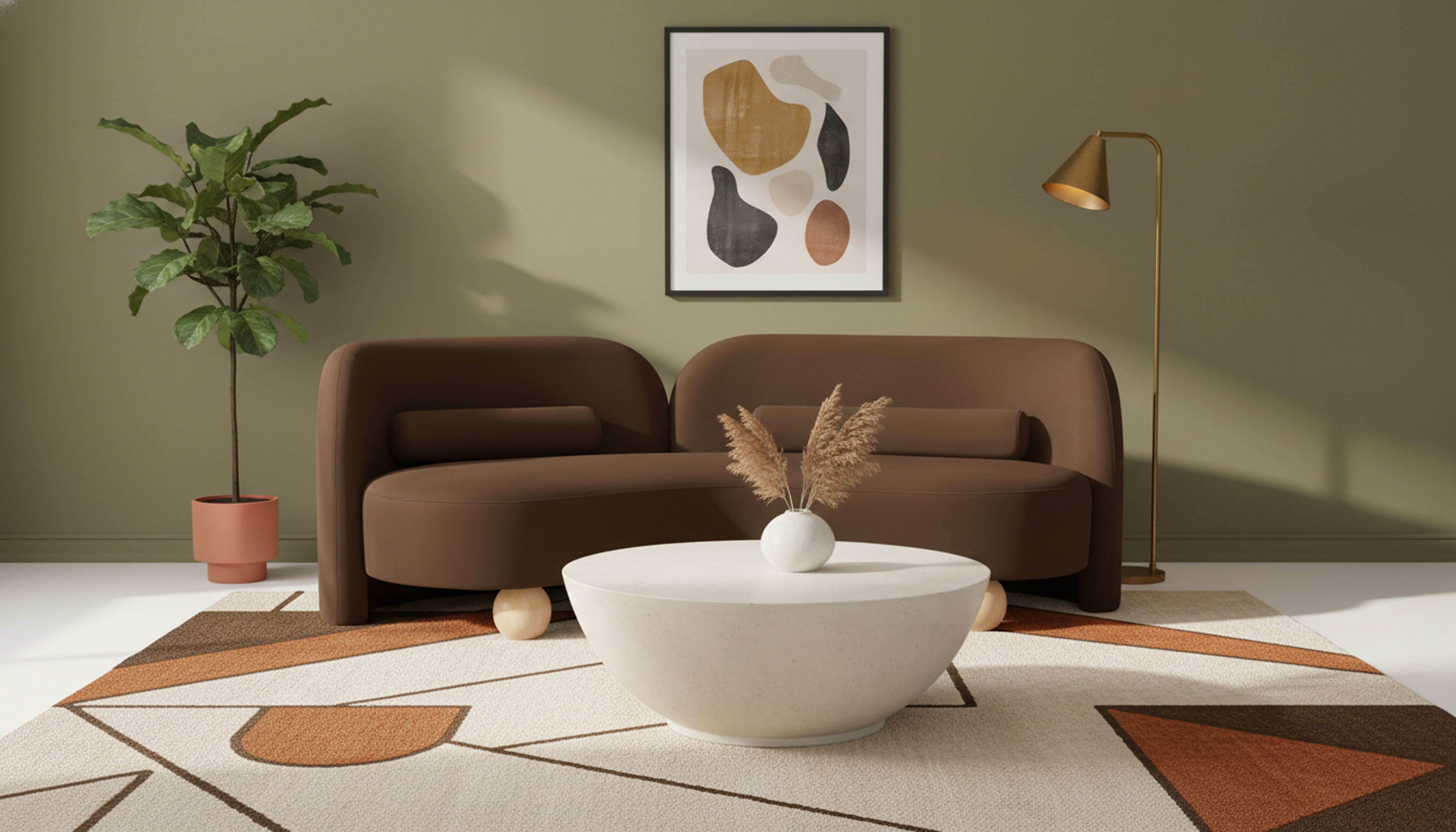 Daphne - Velvet Sofa - Brown