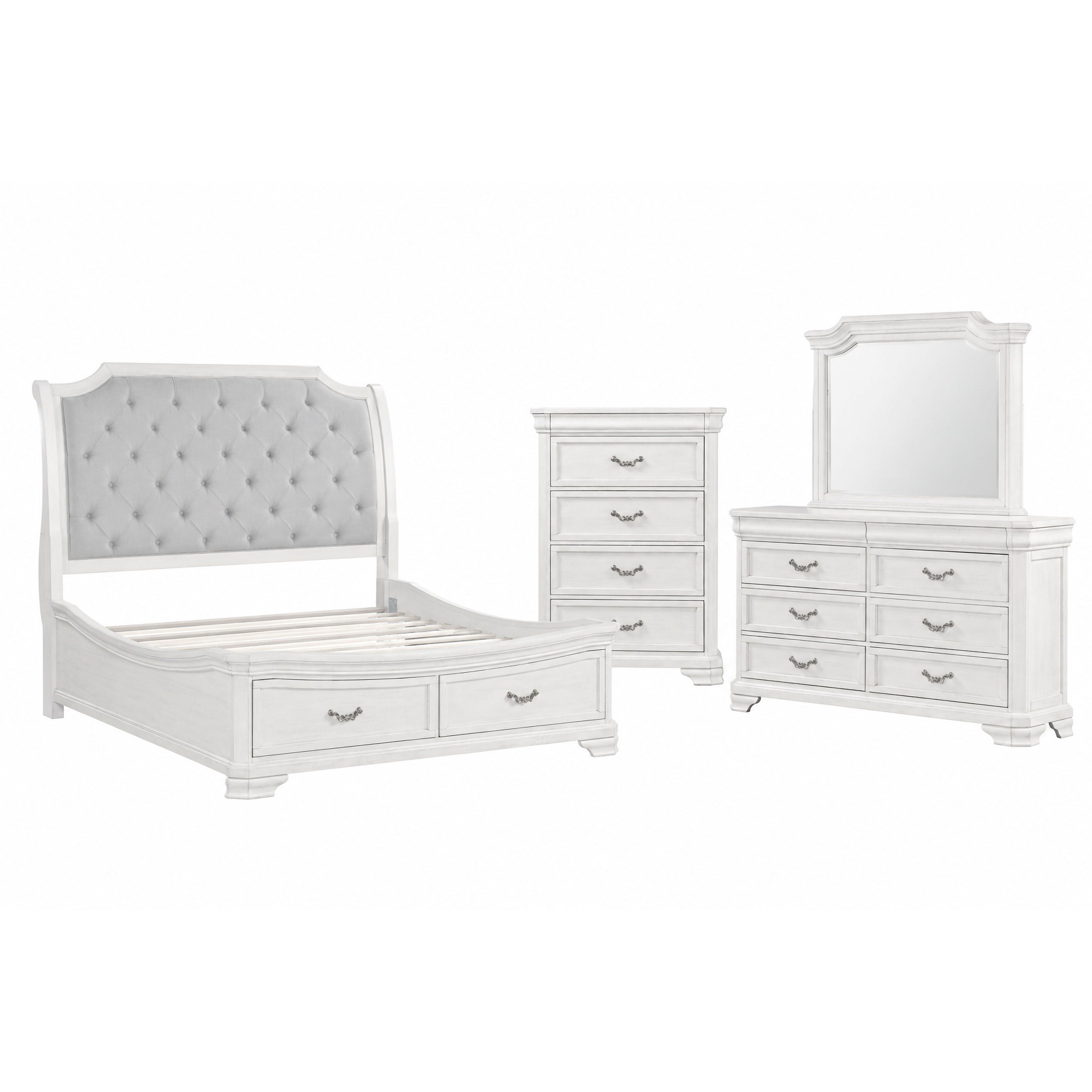 Eastern King · 4 Pc · Bed, Dresser, Mirror, Chest