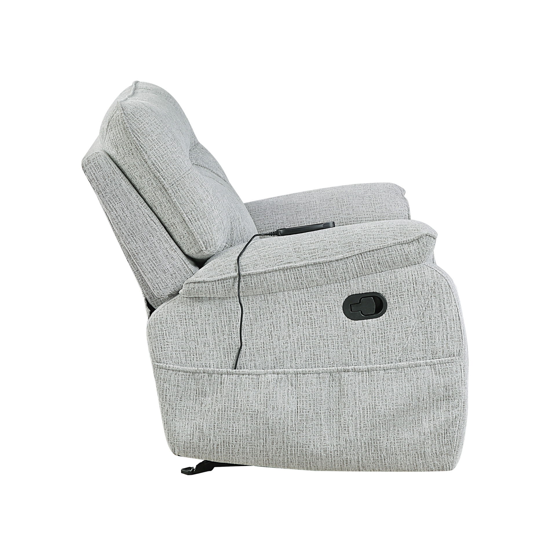 Chablis - Glider Recliner With Heat And Massage - Mist Gray, light gray, view 4