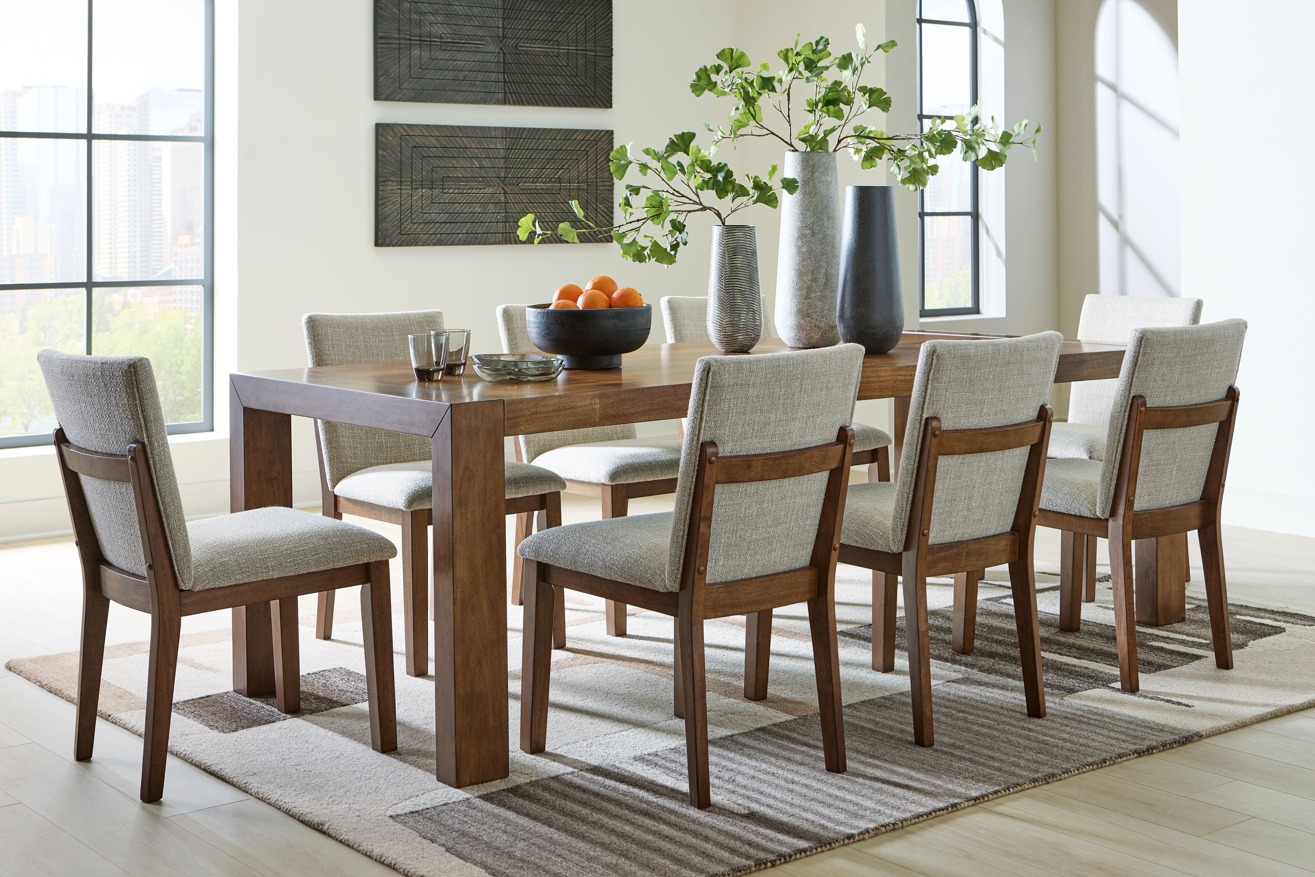 Ashley Kraeburn - Brown - 9 Pc. - Rectangular Dining Table, 8 Chair
