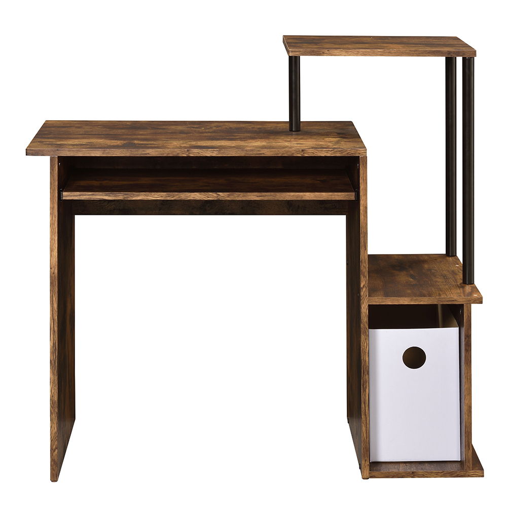 Lyphre - Computer Desk - Weathered Oak & Black, light brown, view 5
