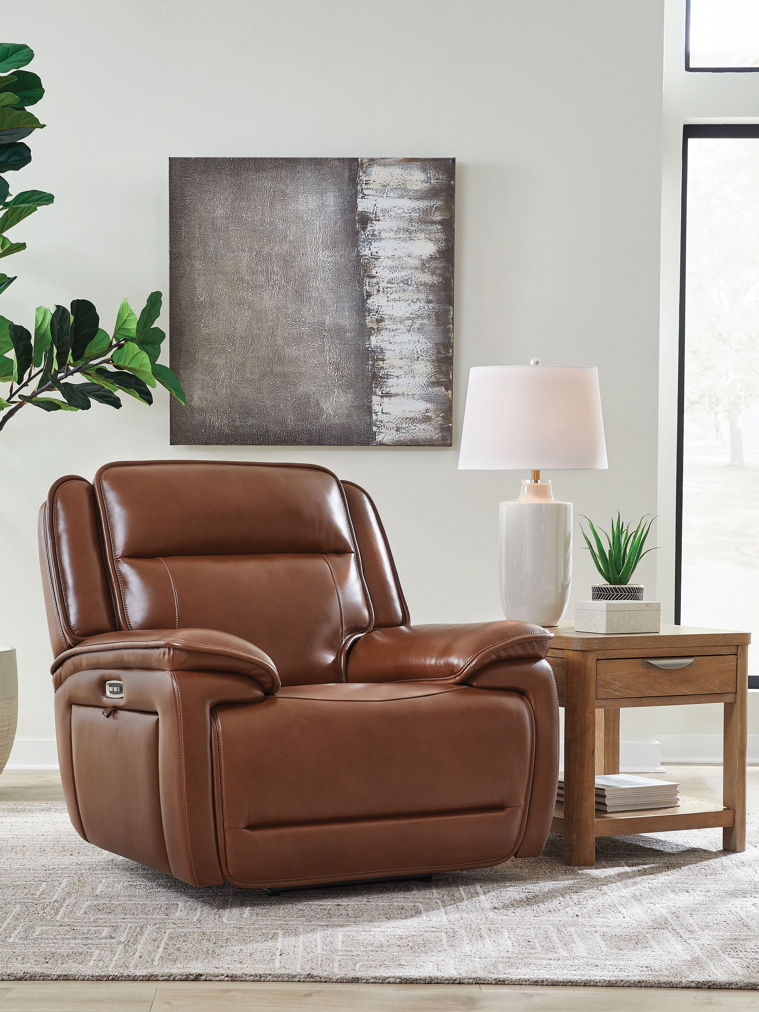 Ashley Furniture Healy Pier - Power Recliner / Adj Headrest - Chocolate - Image 2