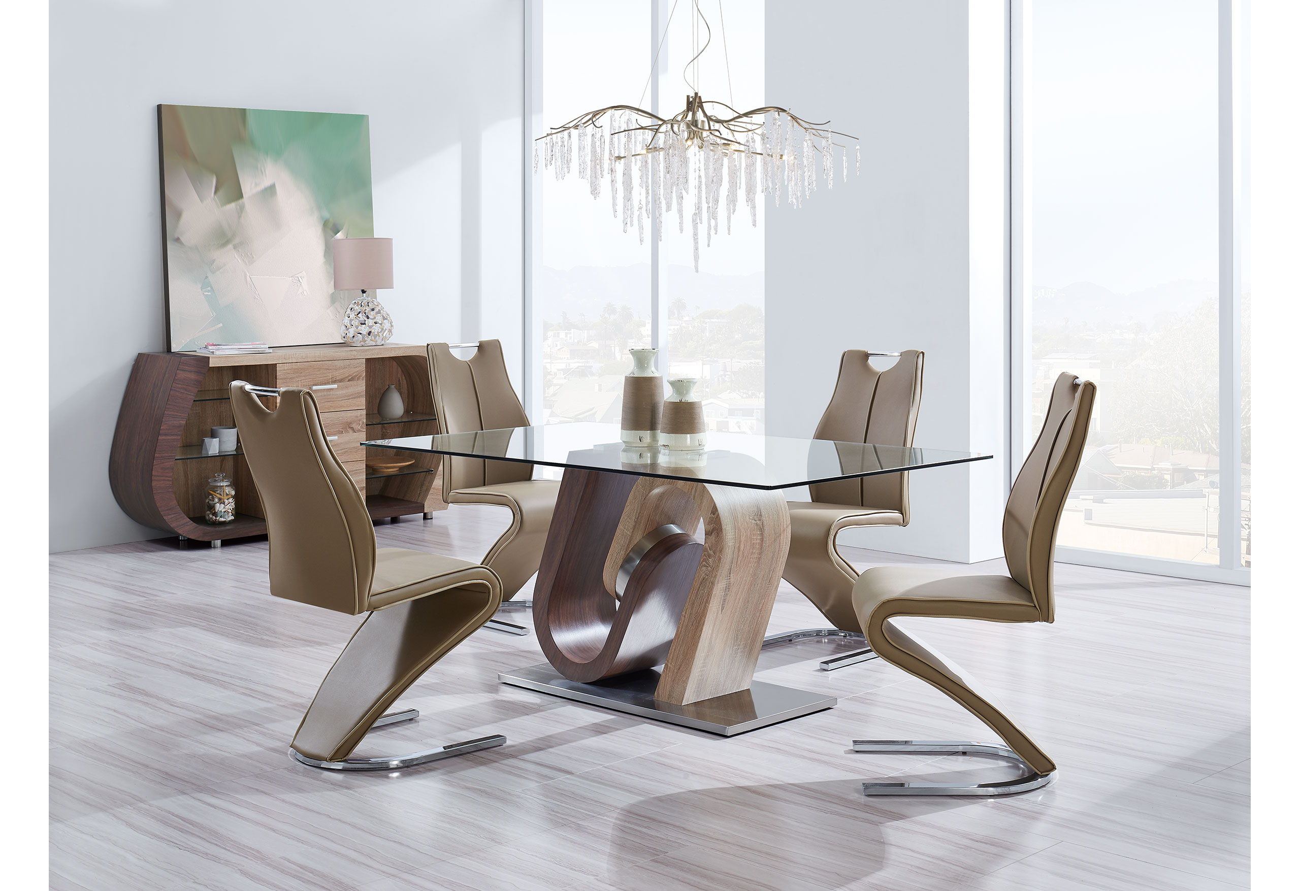 D4126 - Dining Table Base - Silver