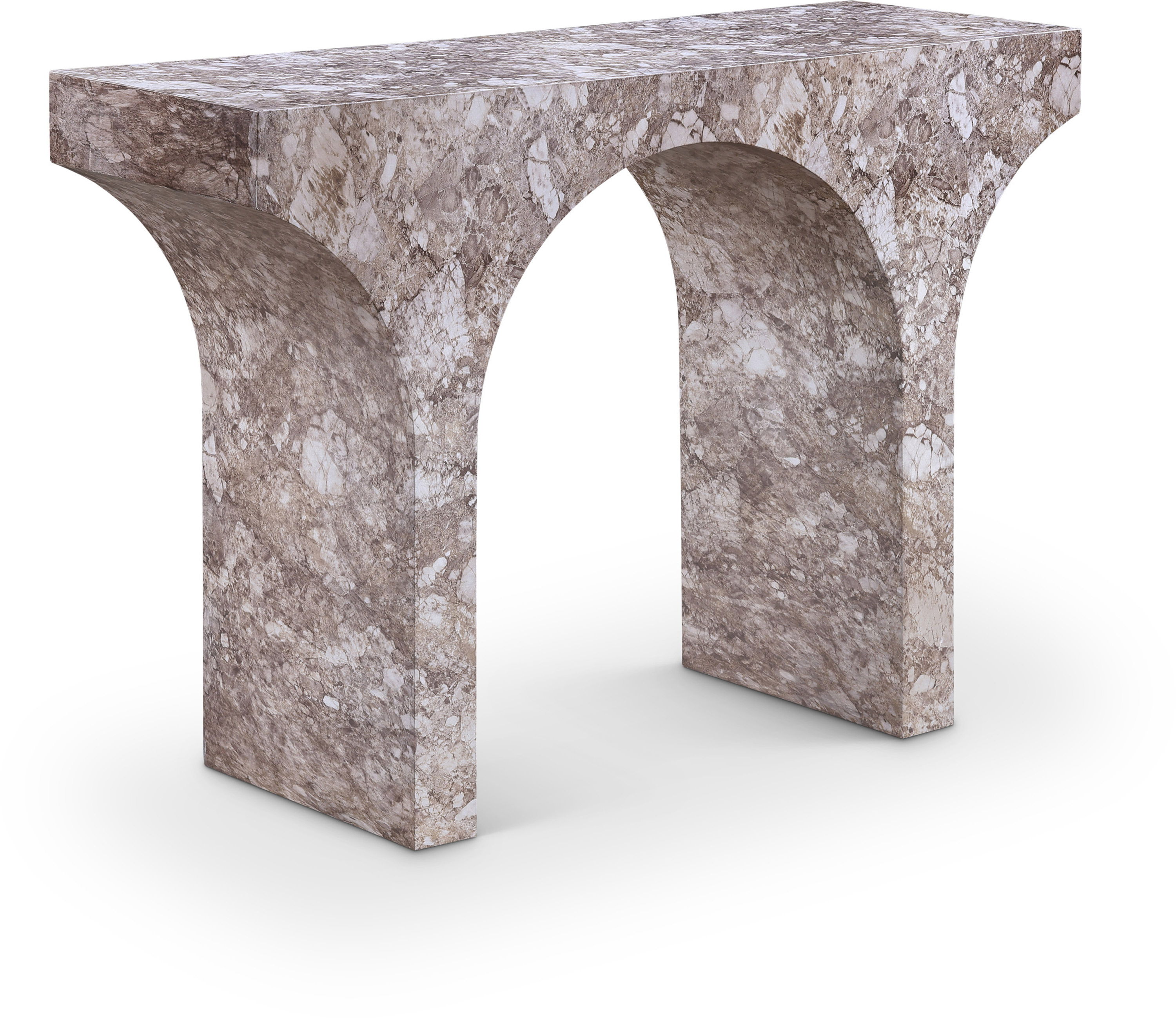 Pomezia - Marble Finish Console Table - Brown