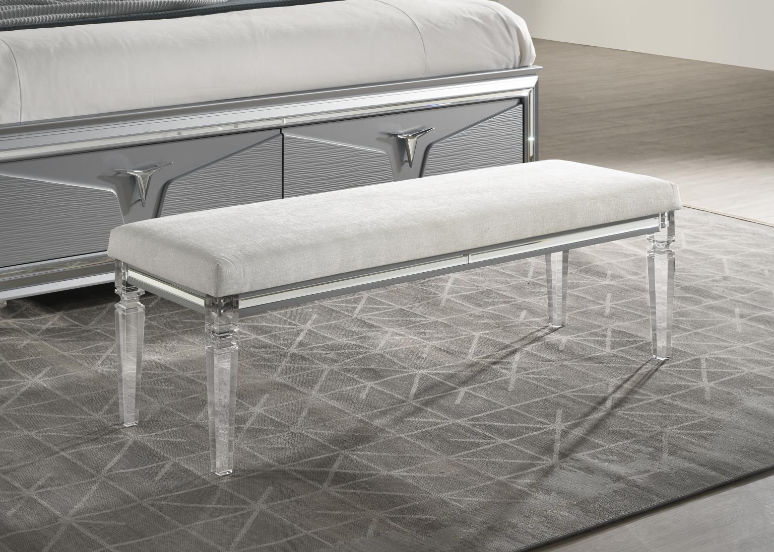 B024 - Bench - Olive Shimmer Silver