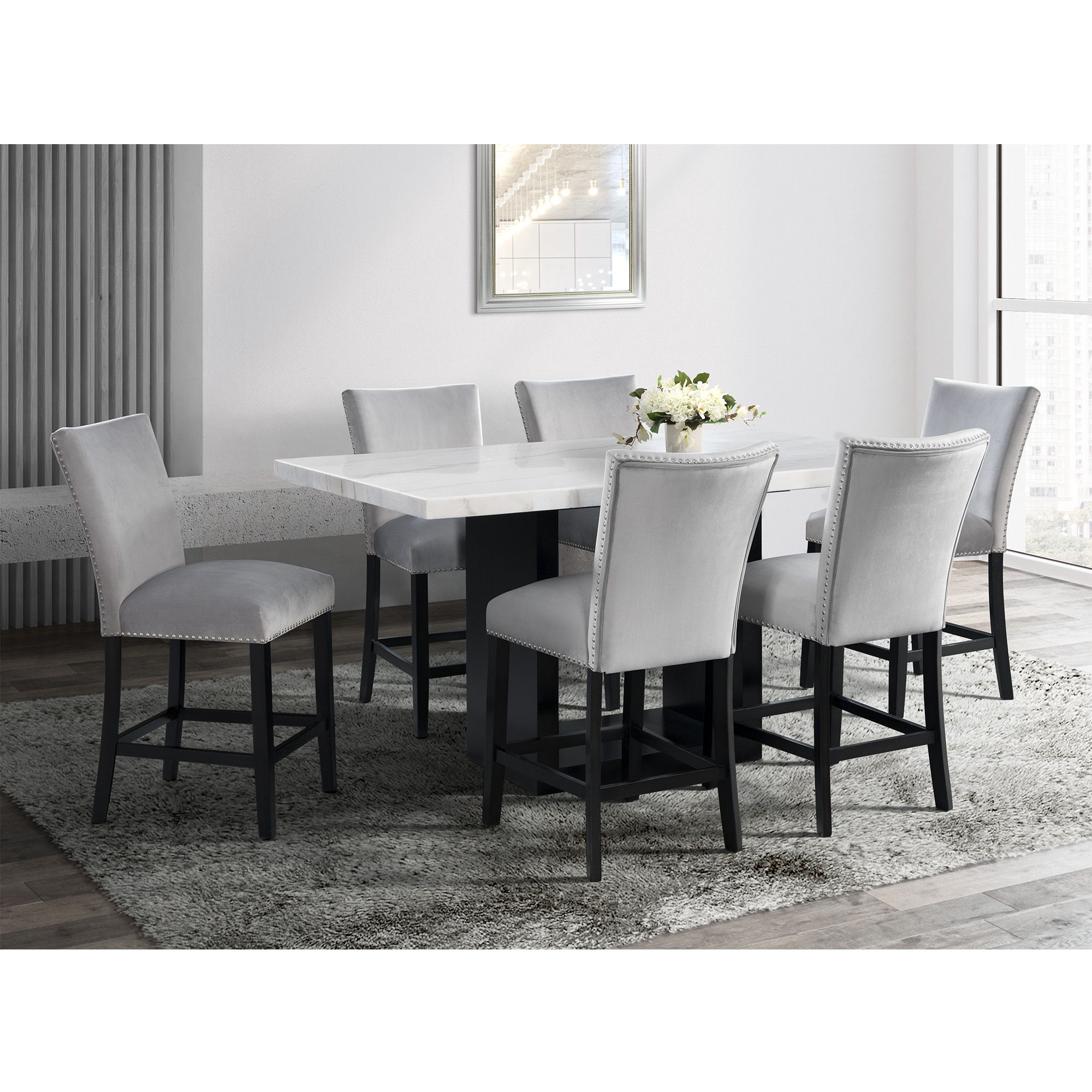 5 Pc · Counter Height Dining Set Table & Four Chairs