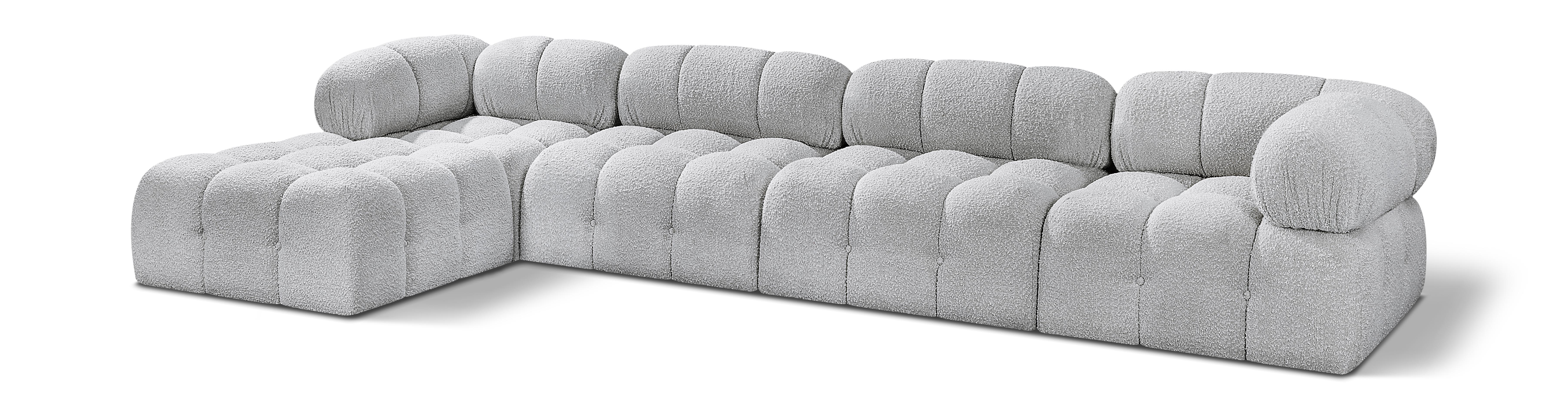 Ames - 5 Piece Fabric Modular Sectional - Gray