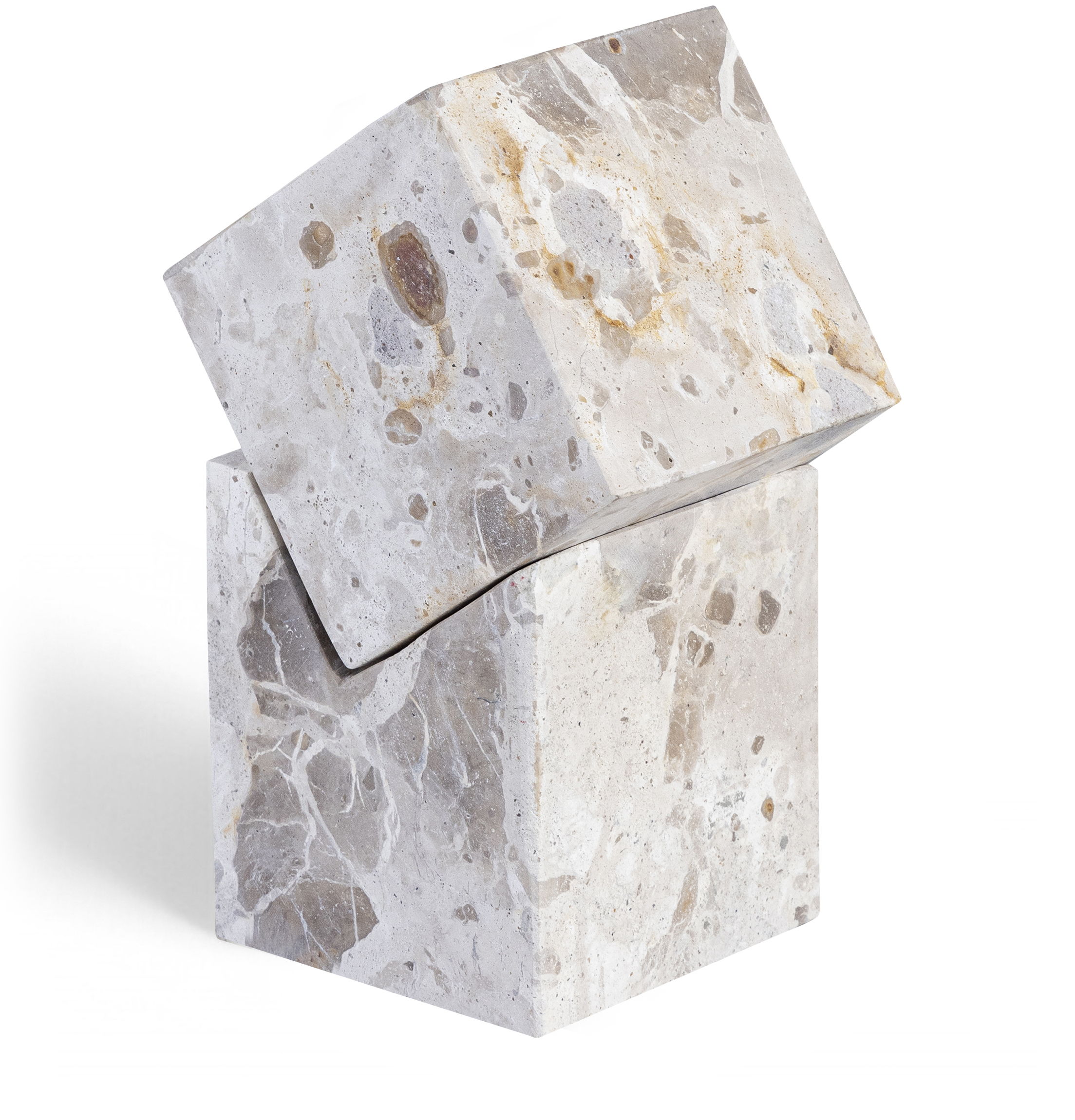 Quad - Marble Decorative Cube - Beige