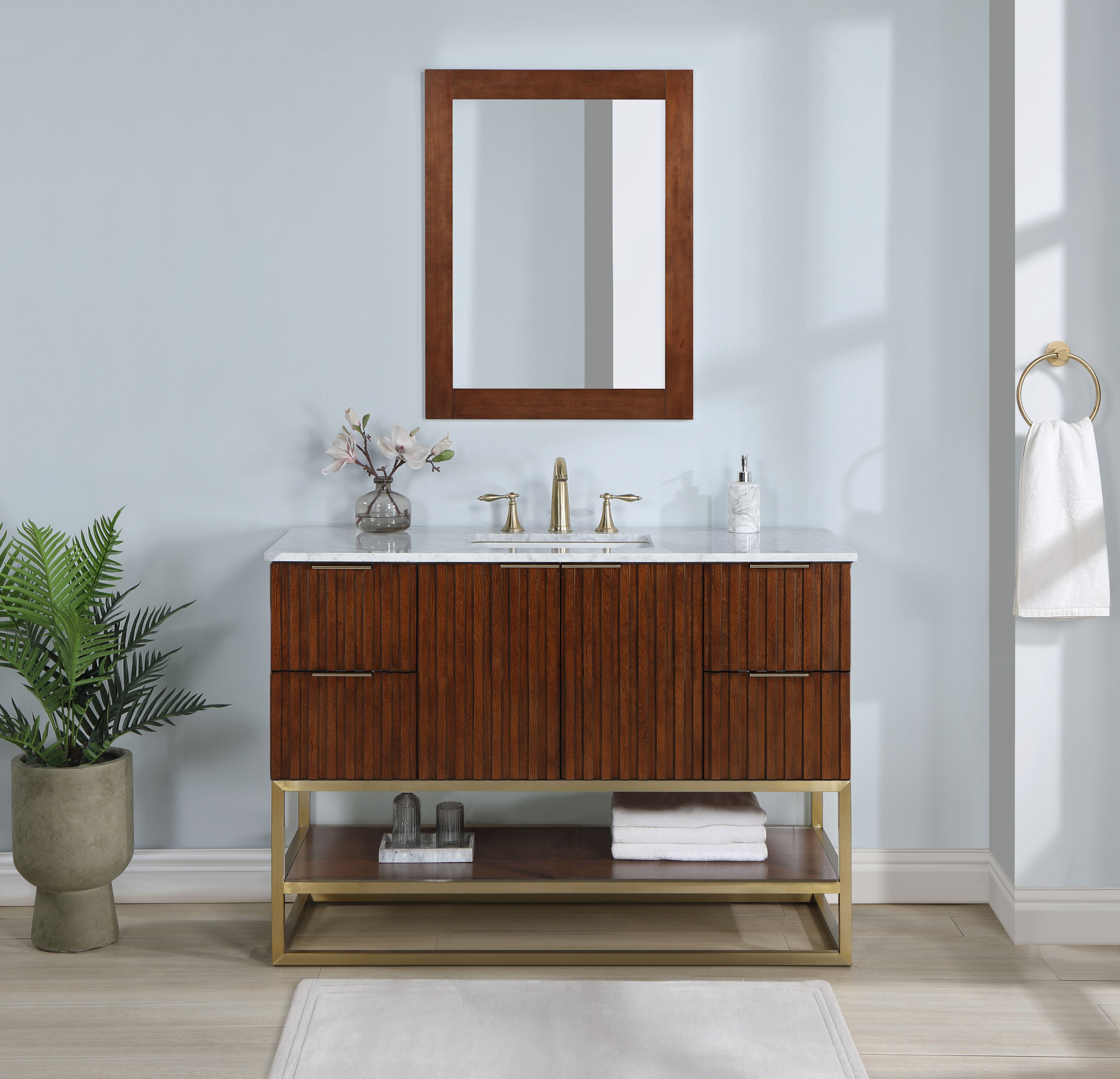 Monad - 48" Bathroom Vanity - Walnut