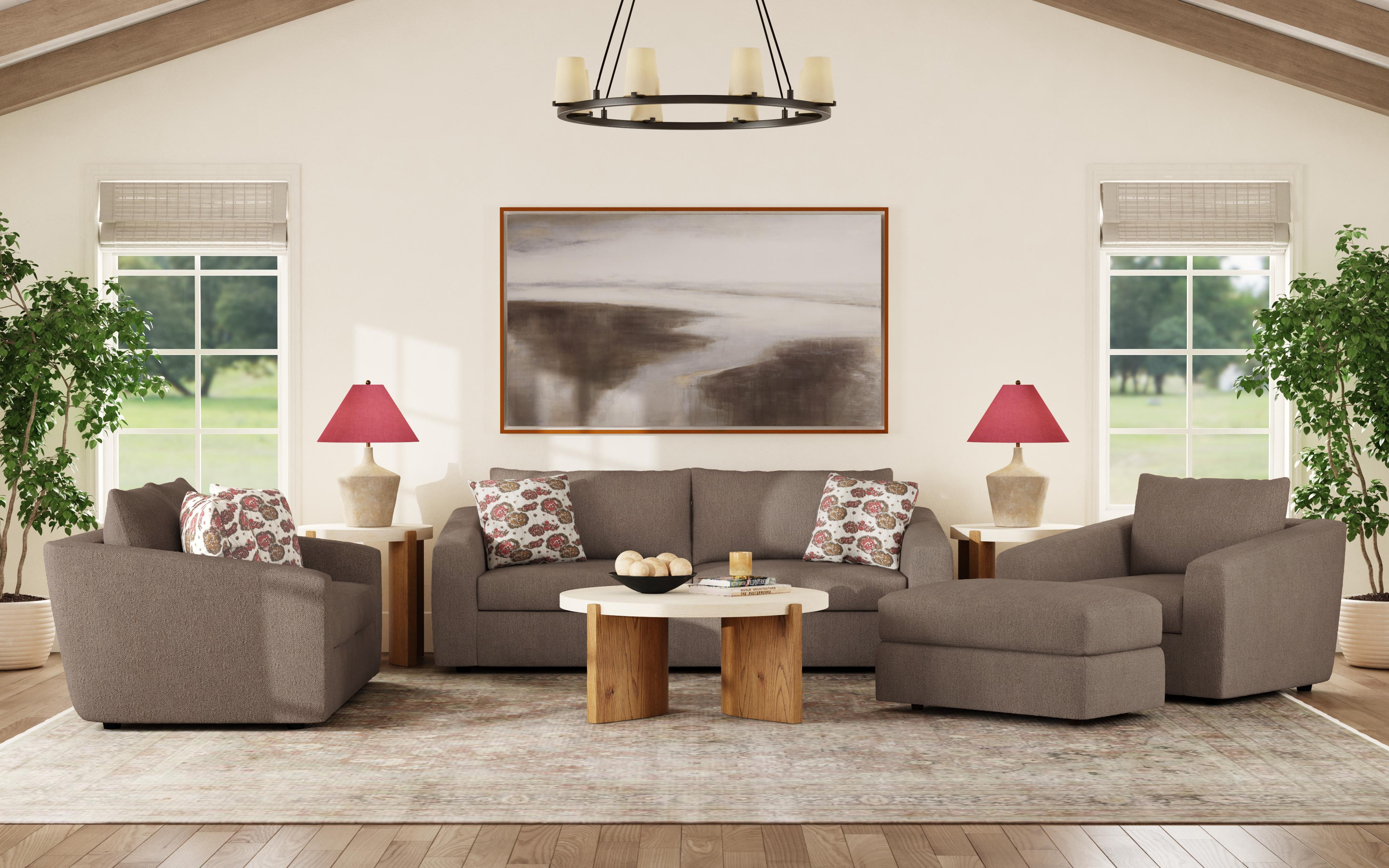 Chevy - Leather Sofa - Brown, light brown
