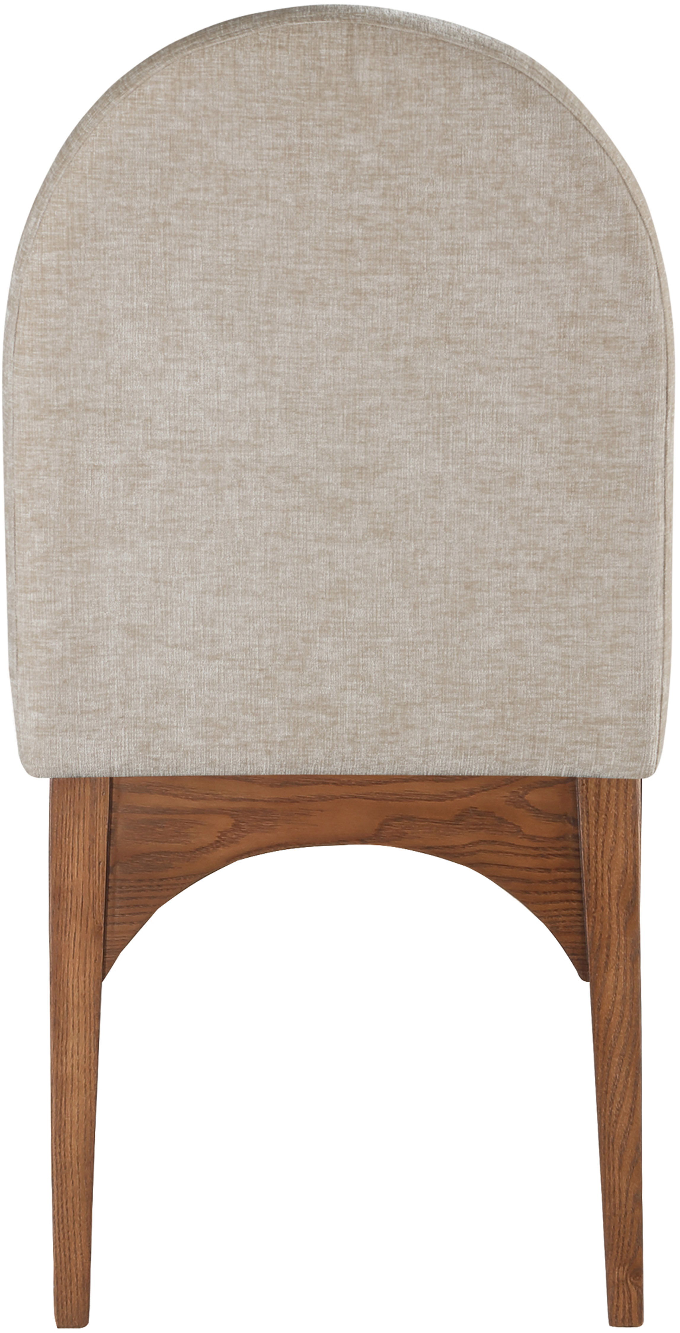 Waldorf - Chenille Dining Side Chair With Brown Legs - Beige