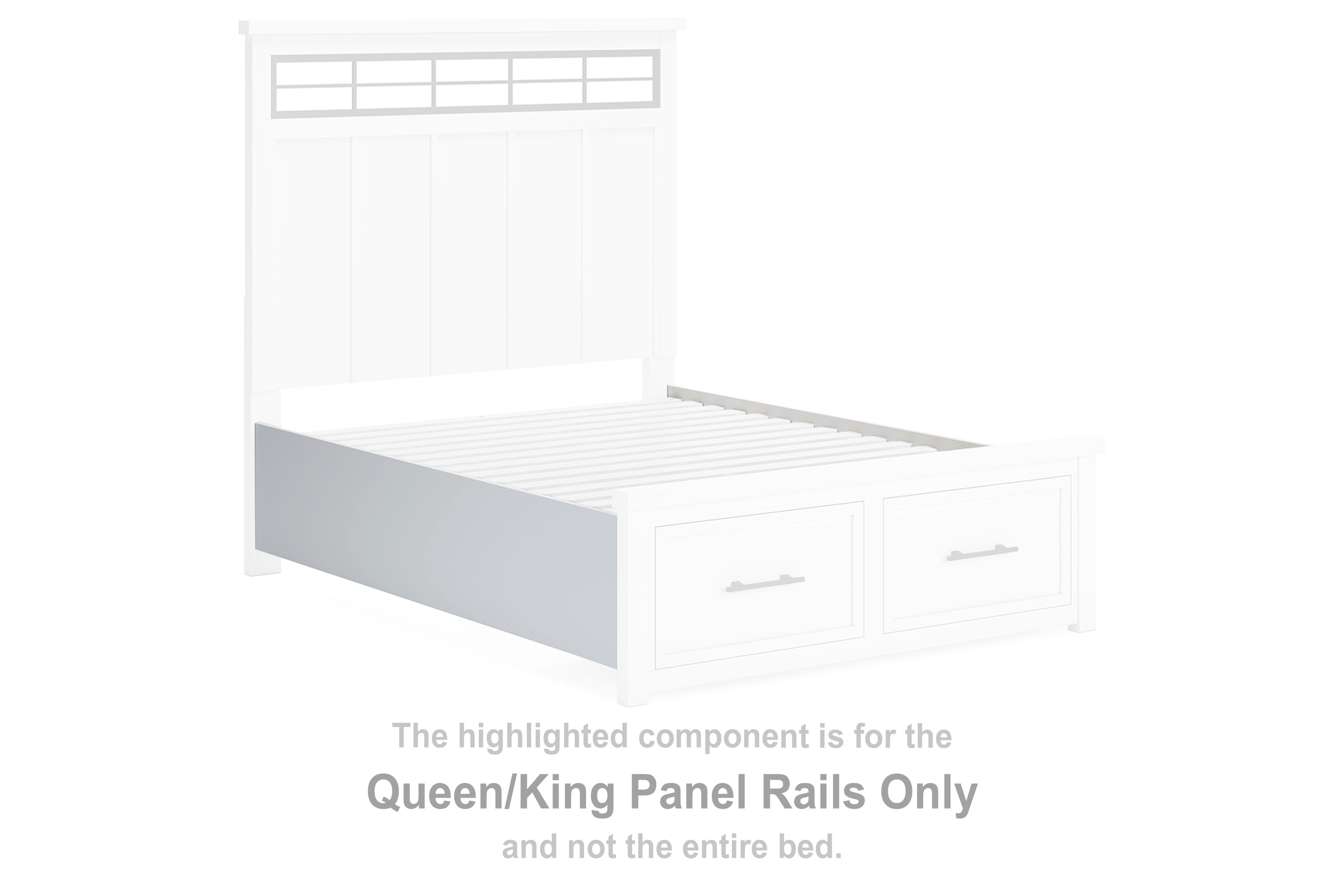 Ashbryn – Queen/King Panel Rails – White / Natural