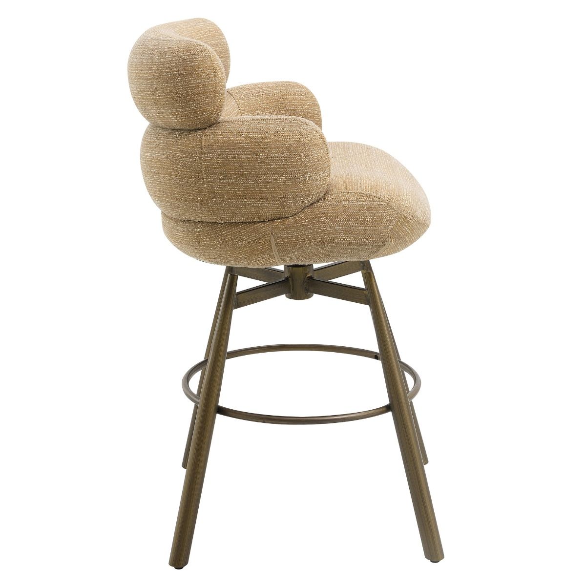 Jena - Counter Height Chair With Swivel - Taupe & Bronze, light brown, view 4