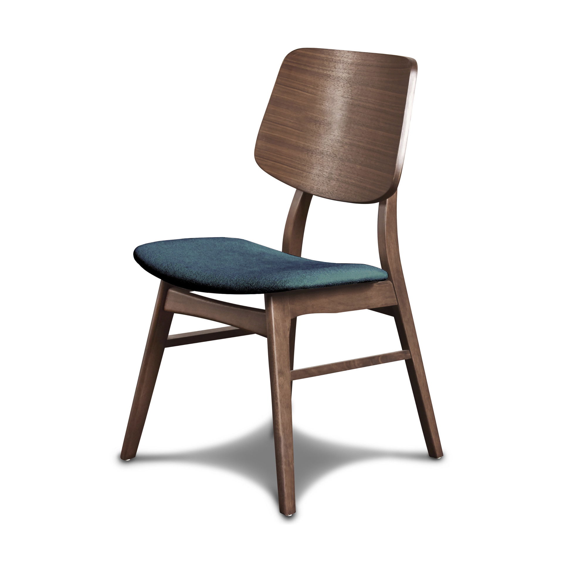 Oscar - Chair With Cushion (Set of 2) - Walnut / Forest Green