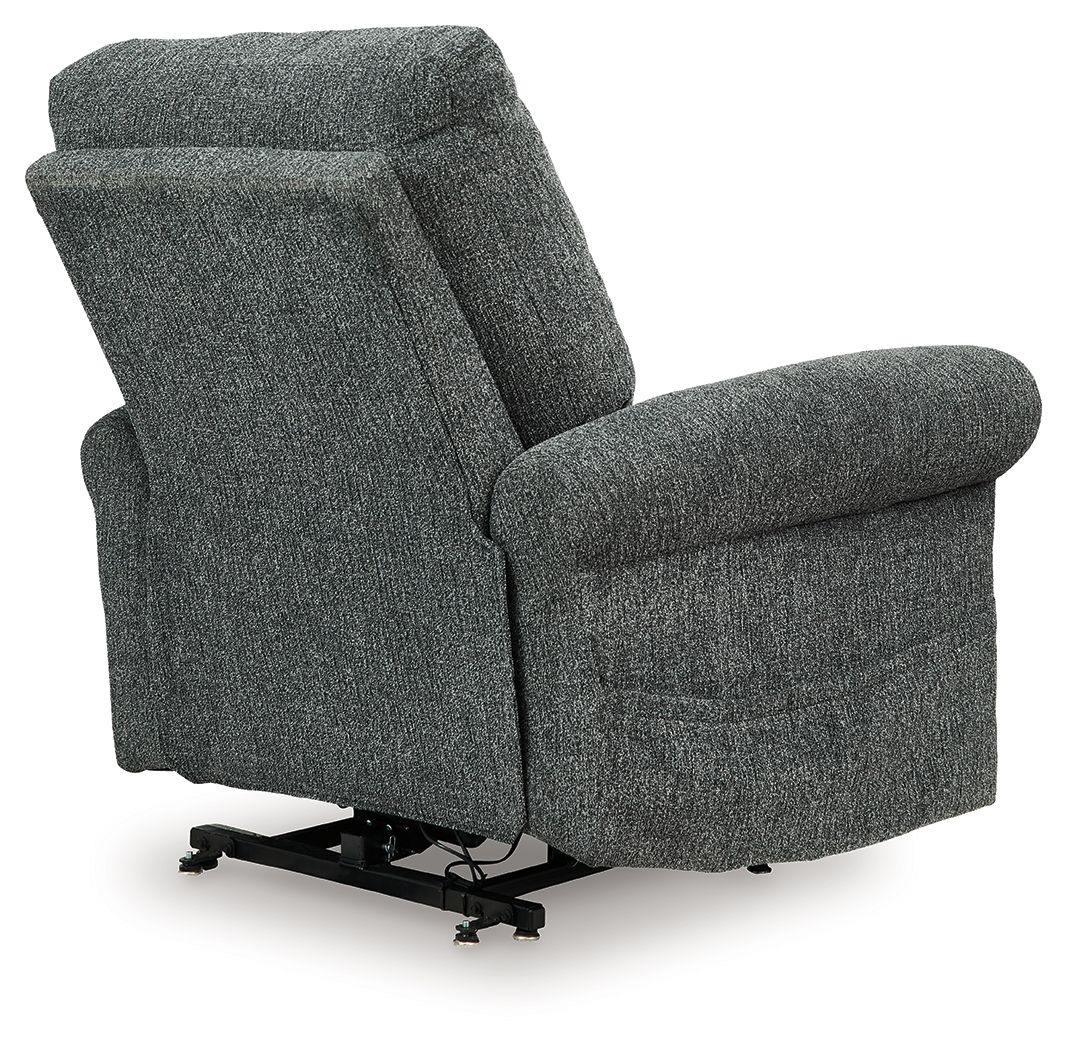 Ashley Furniture Aureta - Power Lift Recliner - Charcoal - Image 7