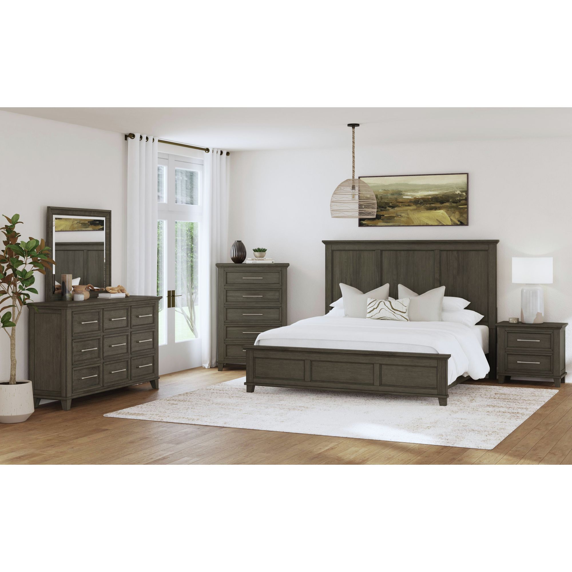 Canterbury - King Panel Bed - Gray