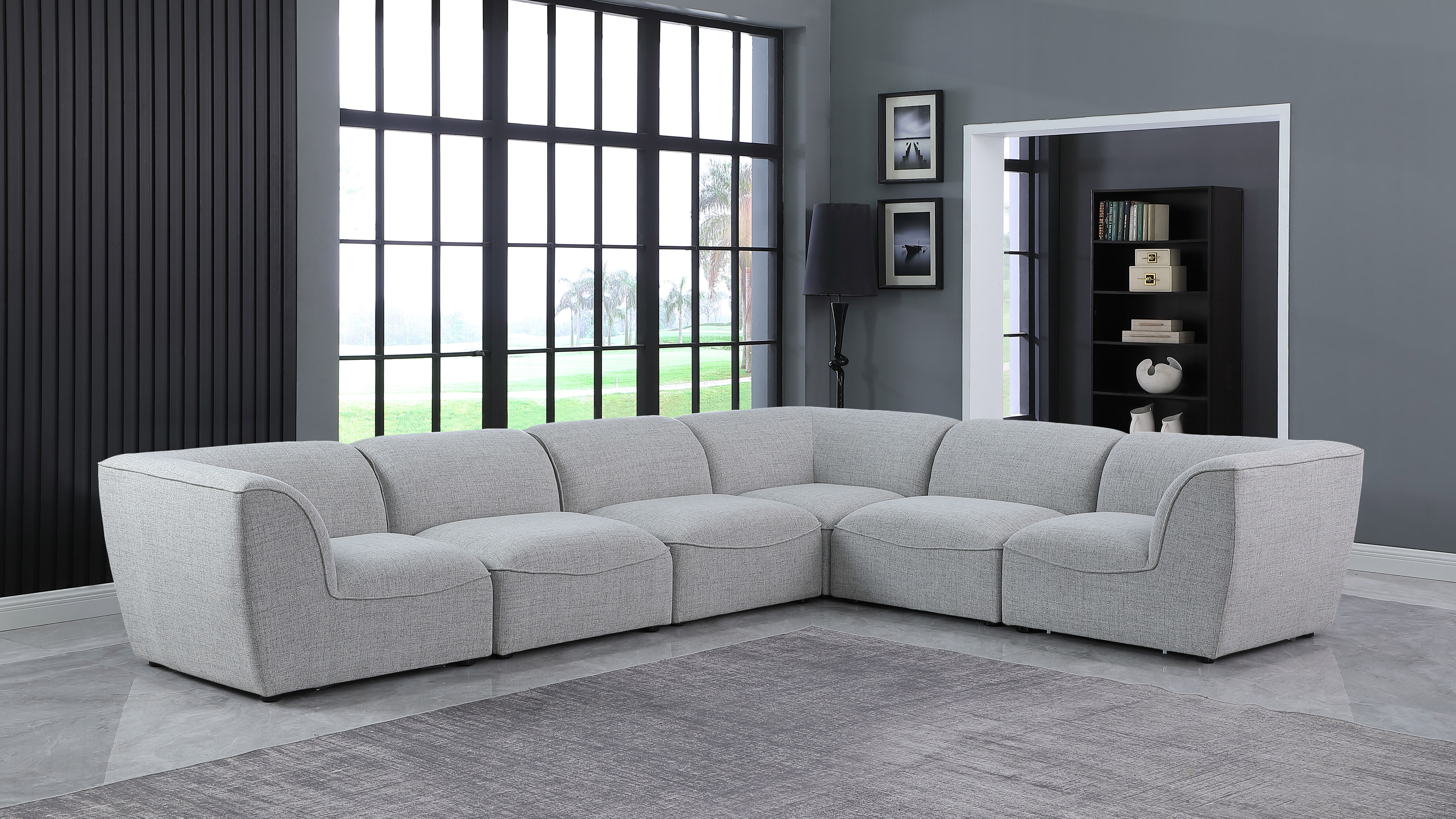 Miramar - 6 Piece Modular Corner Sectional - Gray