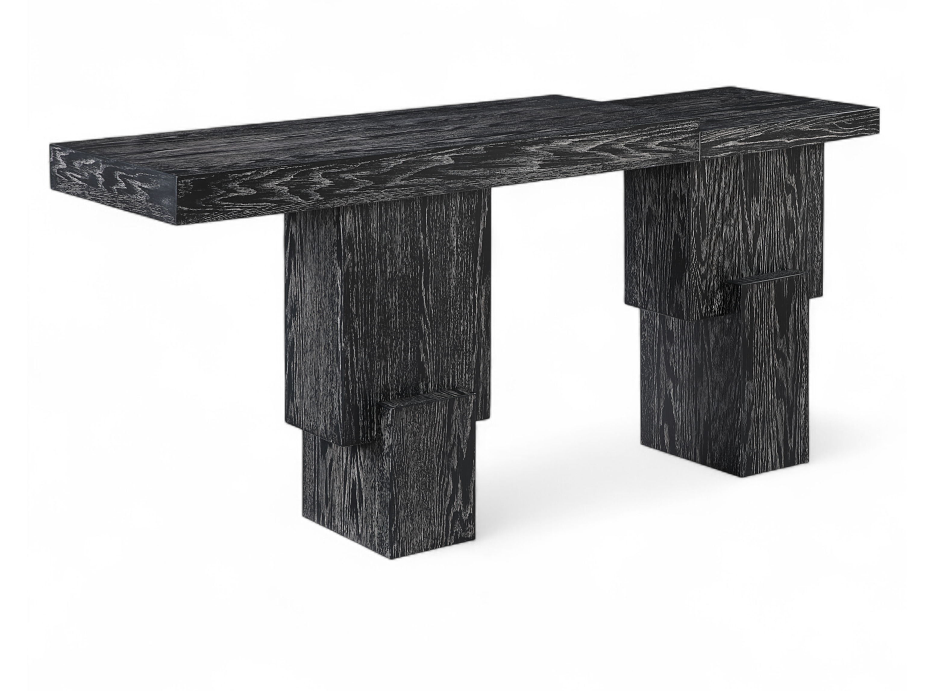 Anzio - Oak Veneer And Solid Wood Console Table - Black