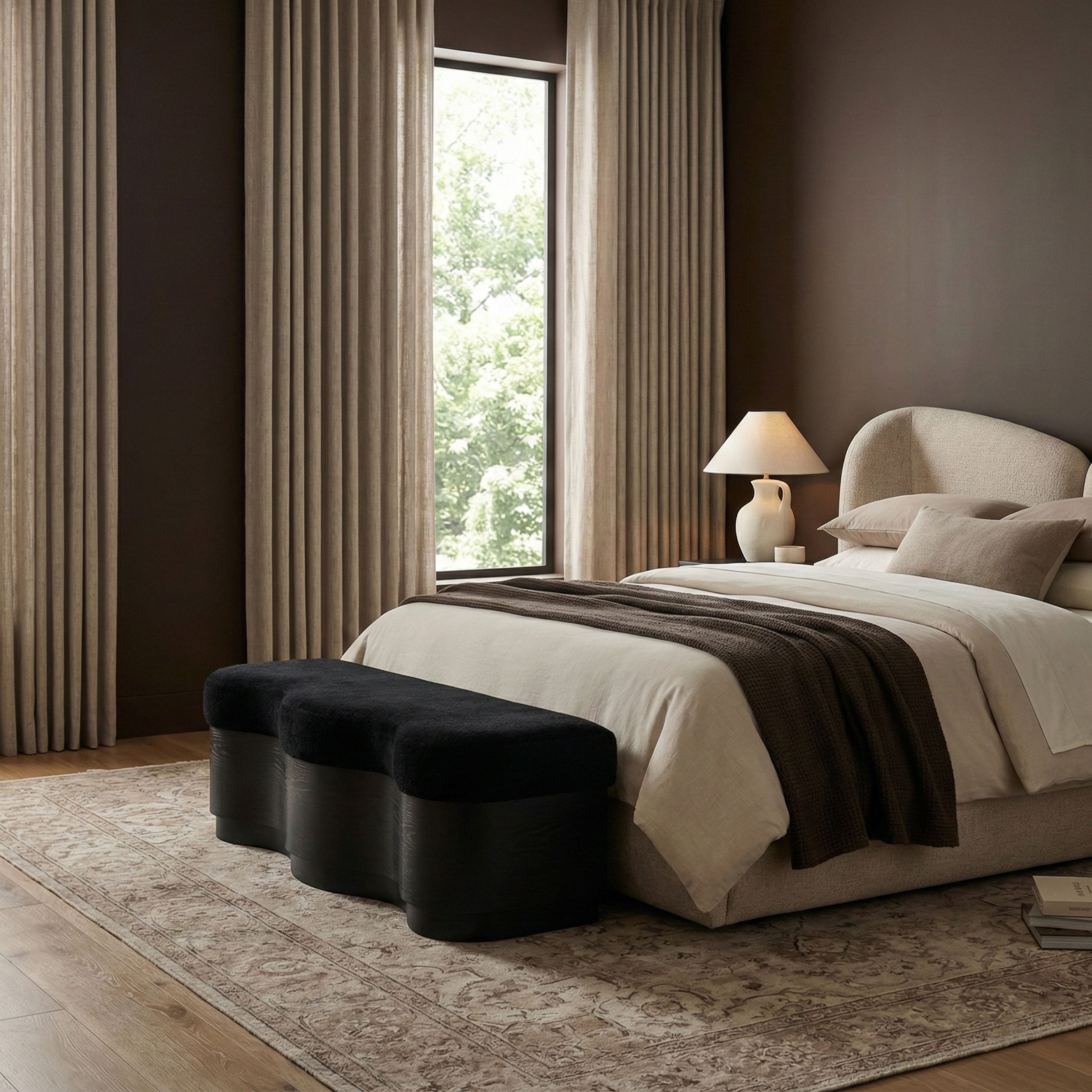 Savoy - Bench With Black Base - Black