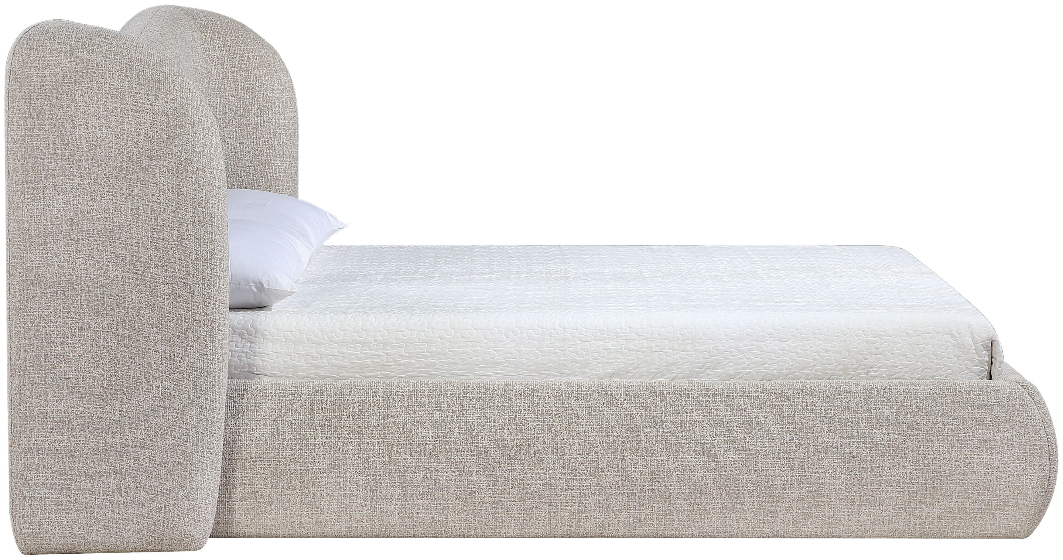 Elowen - Chenille Fabric Upholstered Full Bed - Beige