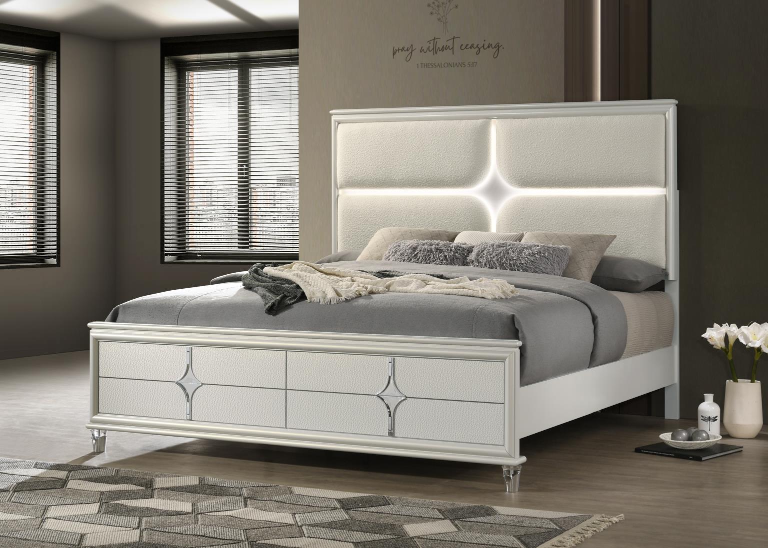 B025 - Queen Bed - White