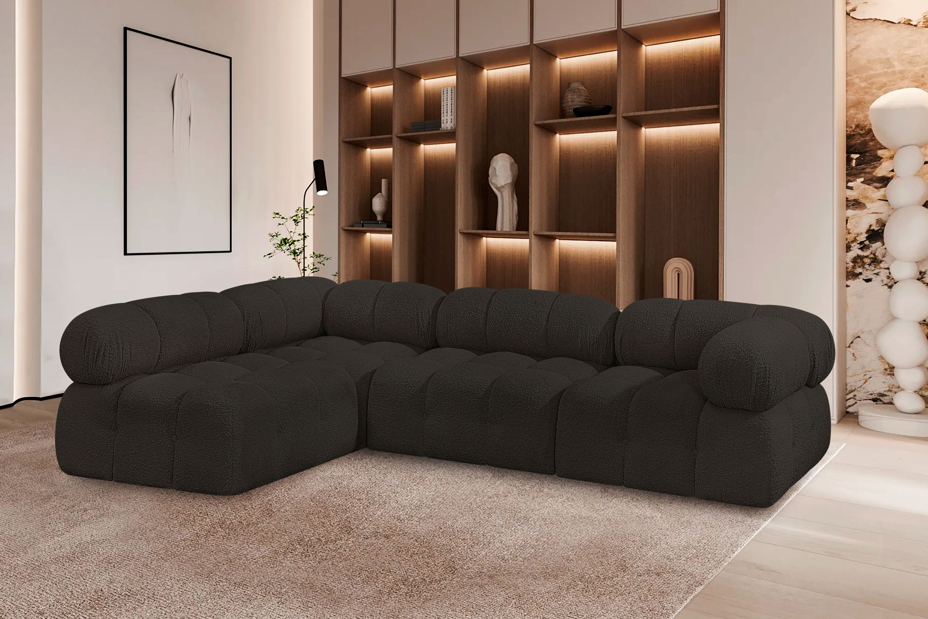 Ames - 4 Piece Modular Sectional - Brown