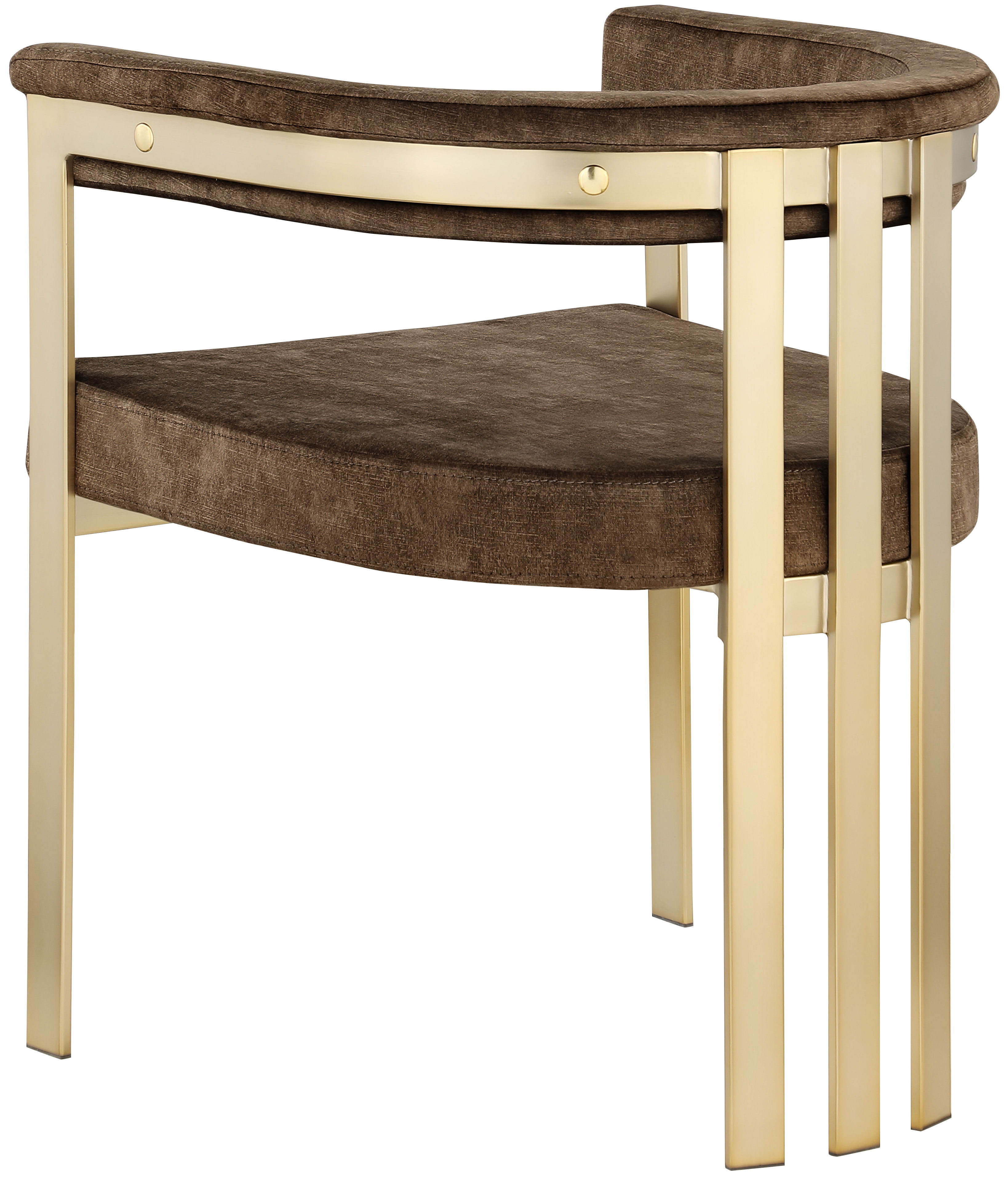 Marcello - Dining Chair With Brushed Gold Iron Frame (Set of 2) - Brown