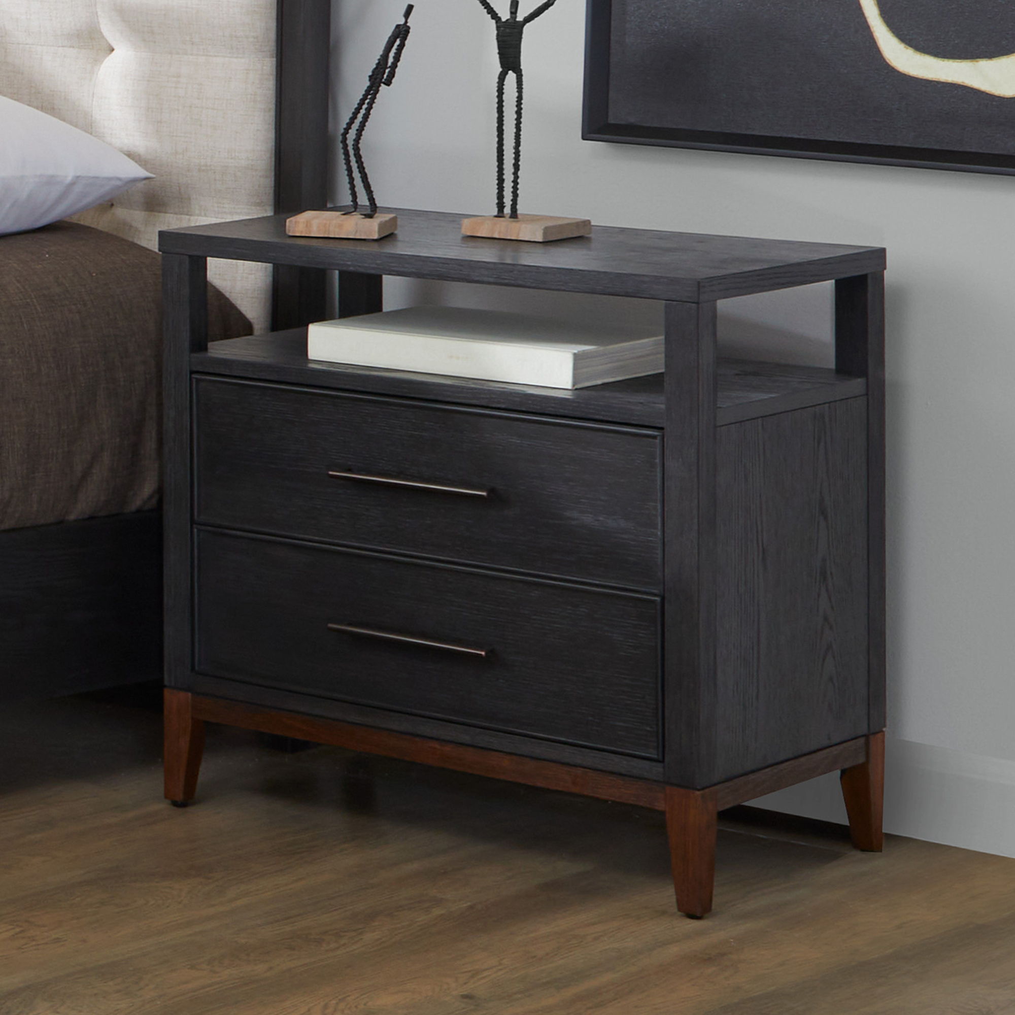 Waterfall - Nightstand - Black, black, view 5