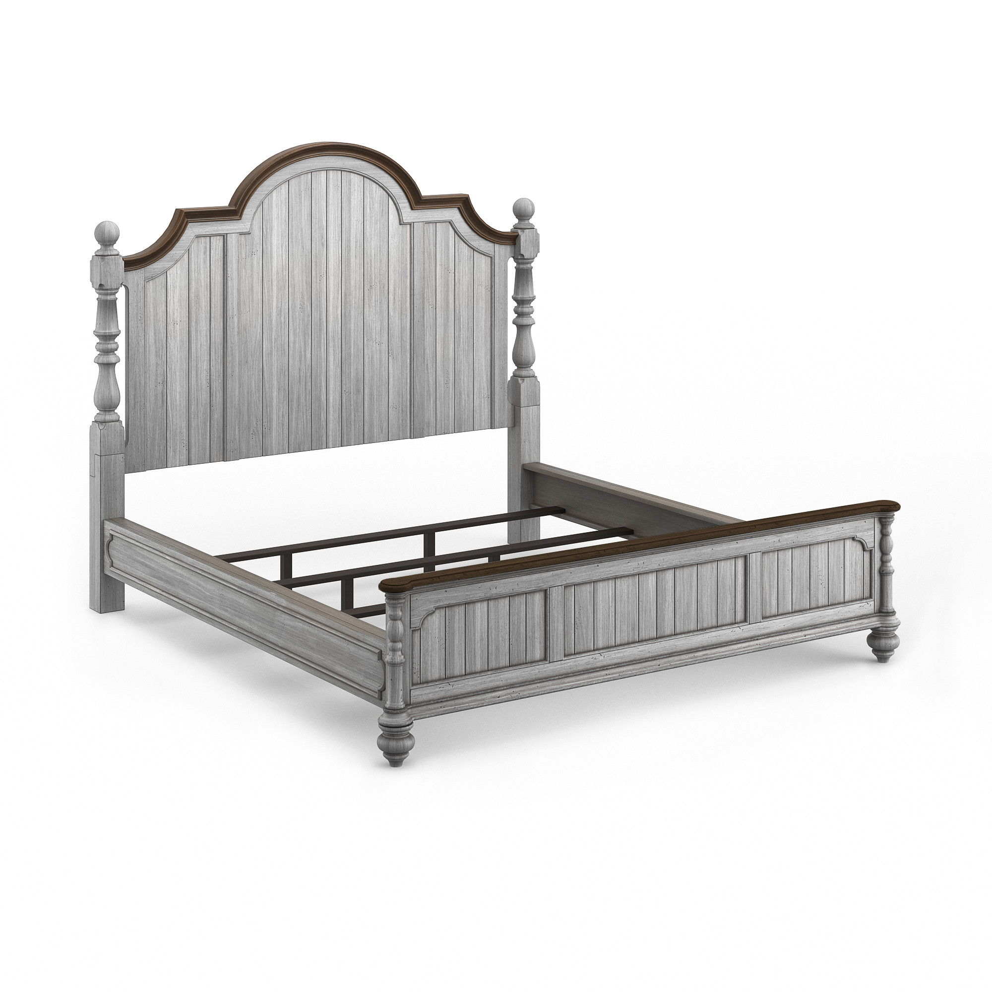 Plymouth - King Poster Bed - Gray, gray