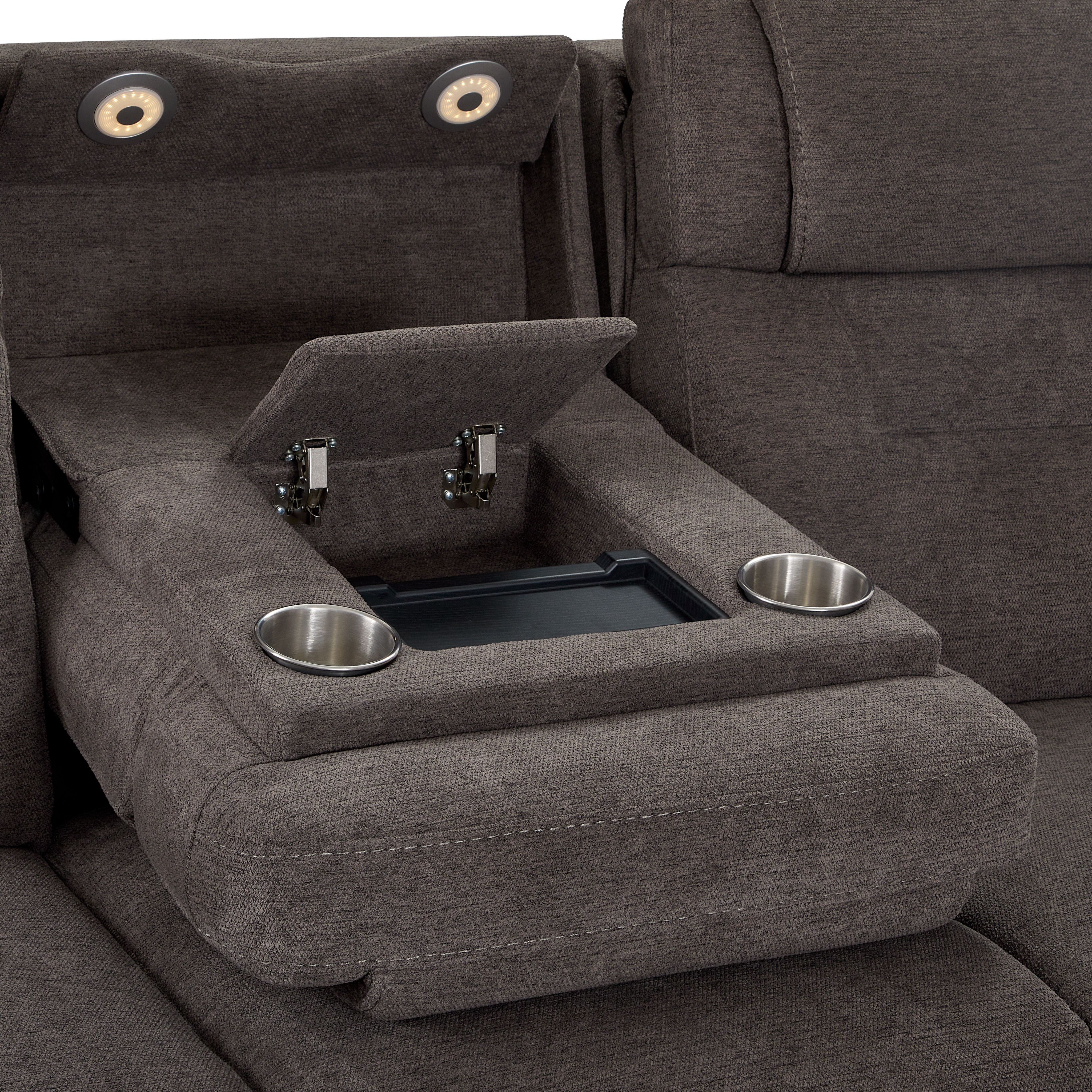 Zecliner Zofa - Power Sleep Sofa With Power Headrests & Lumbar - Umber, dark brown, view 6